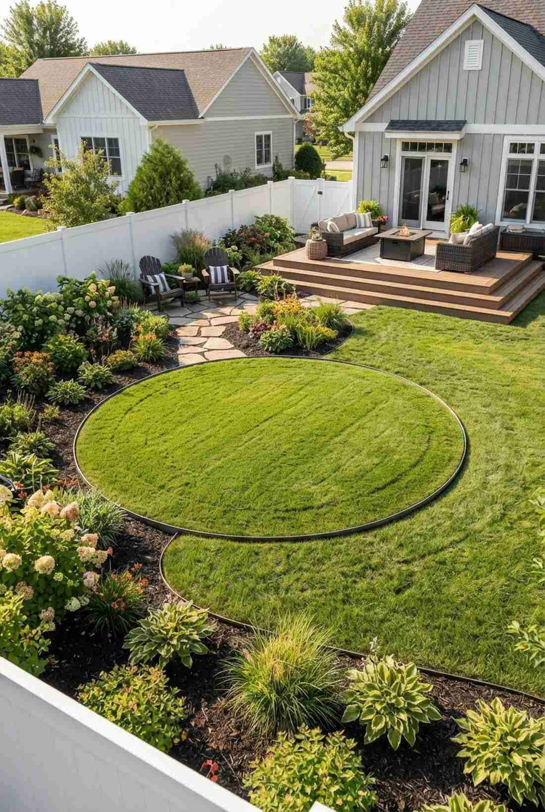 circular lawn island