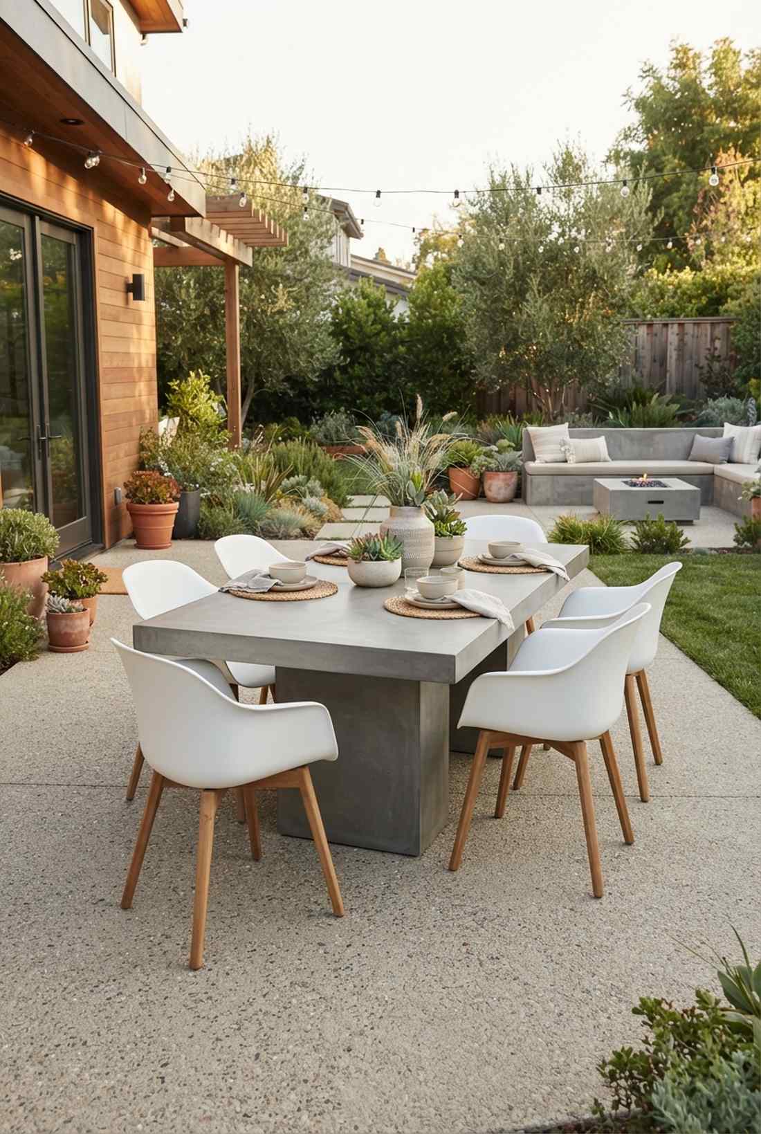 concrete modern dining set