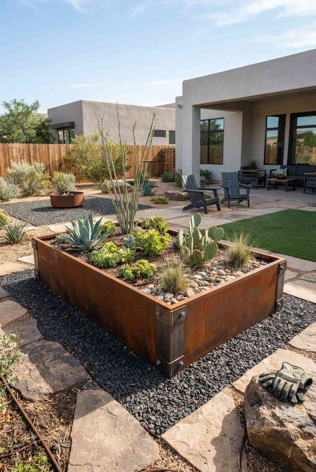 corten steel weathering bed