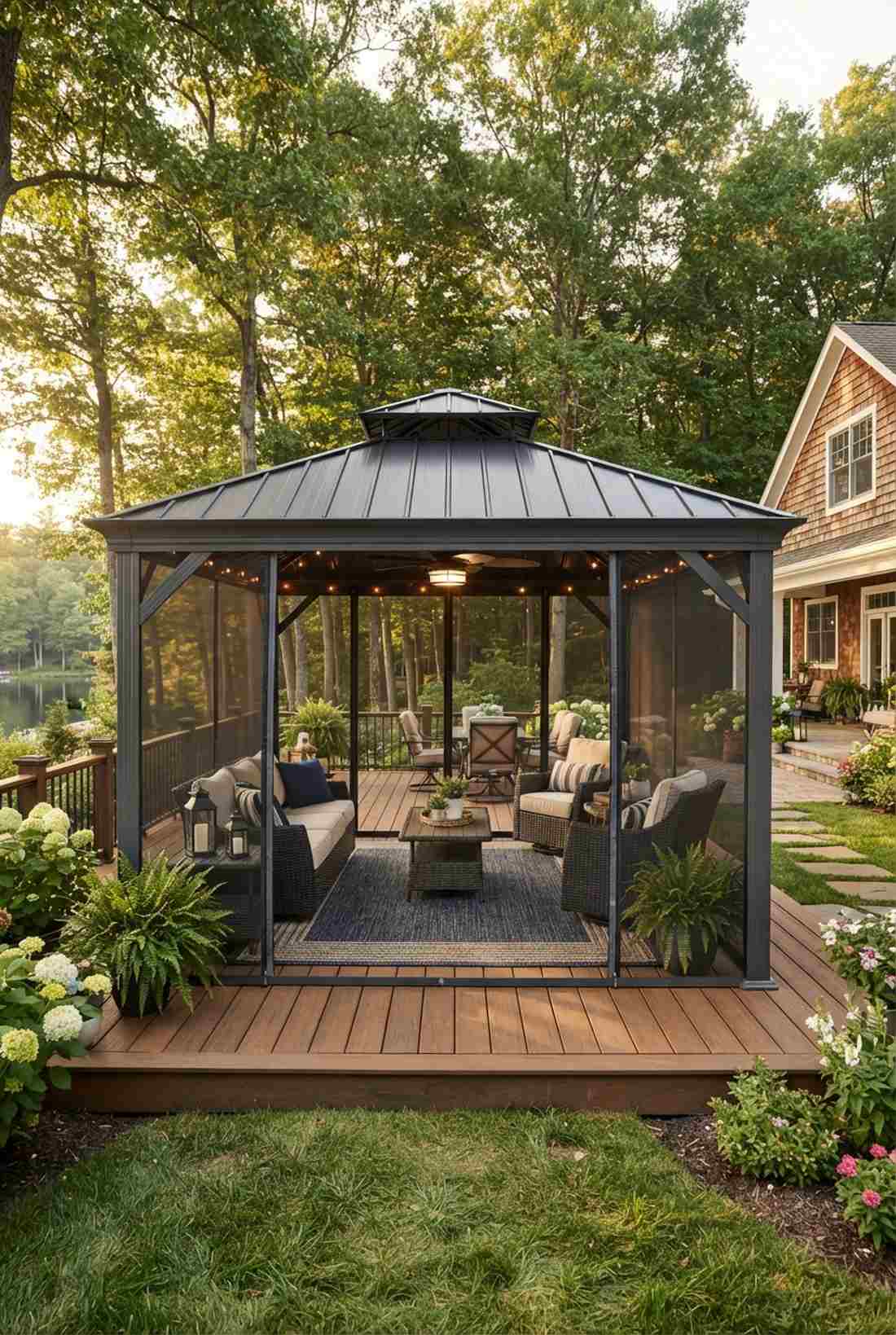 gazebo room with screened walls
