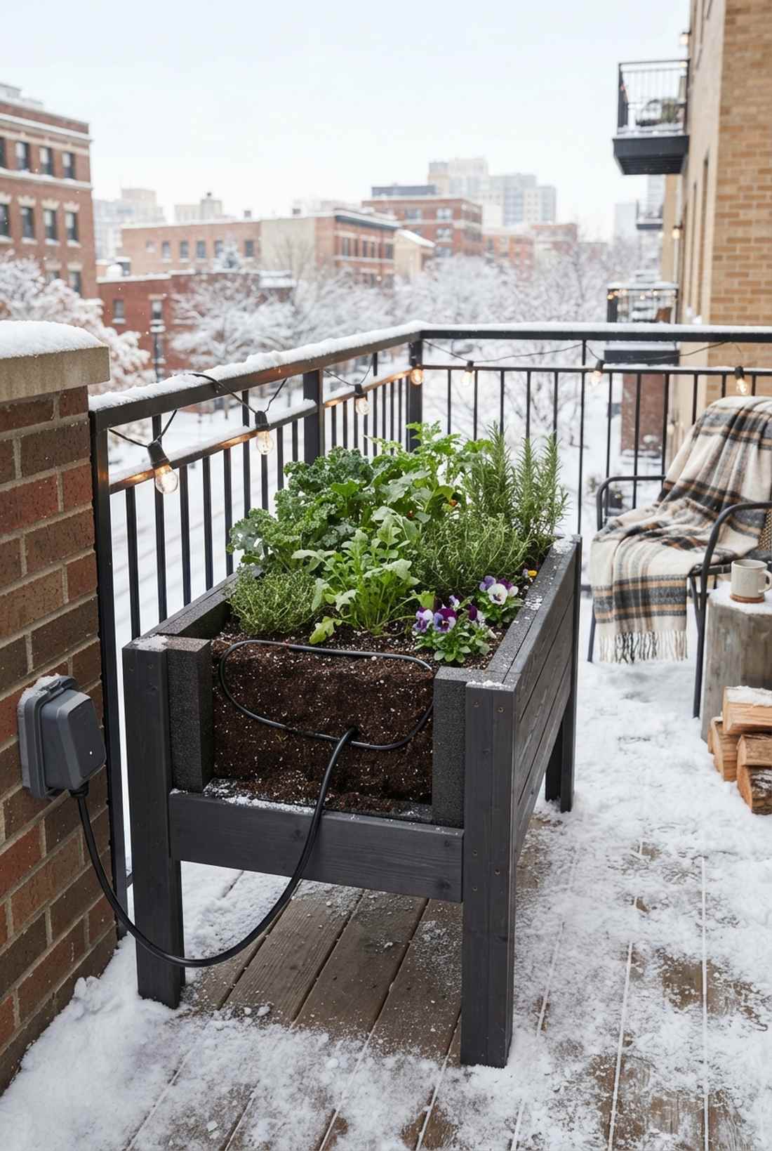 heated winter planters