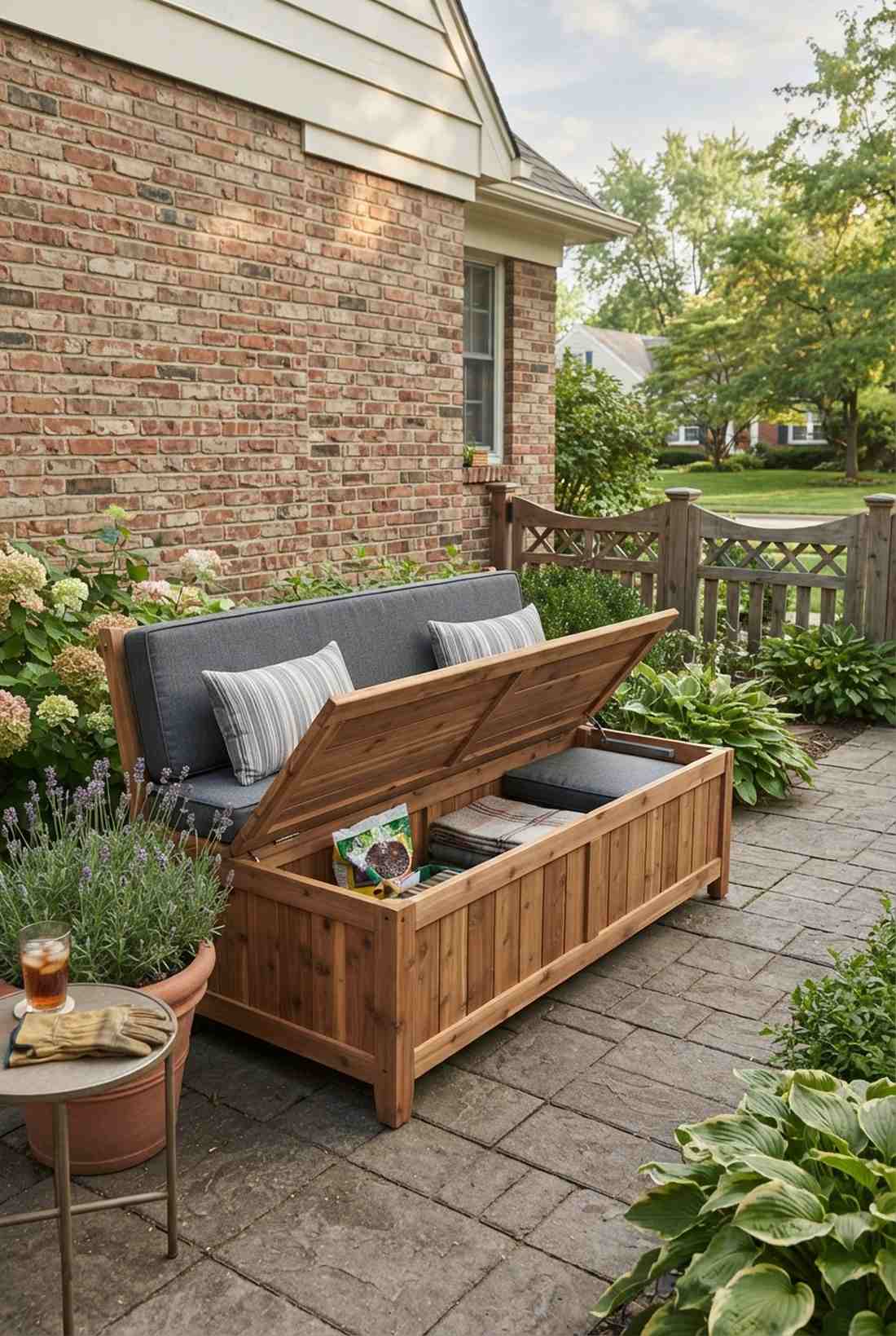 lift top storage bench