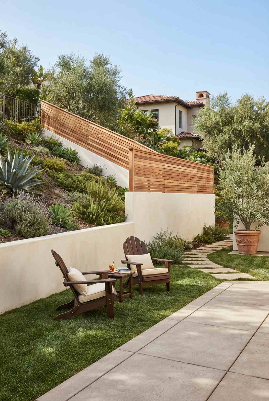 low stucco wall with fence topper