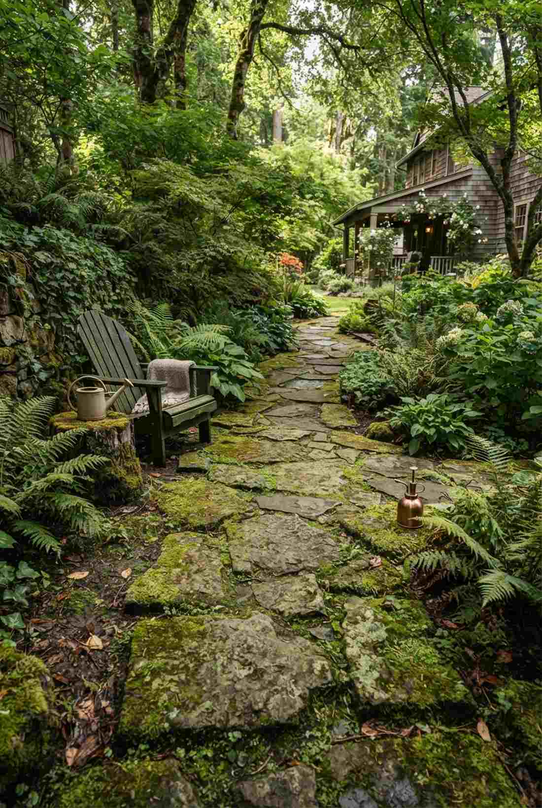 moss grown flagstone