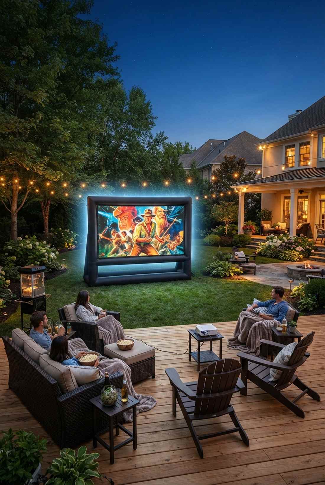 outdoor movie screen backlighting