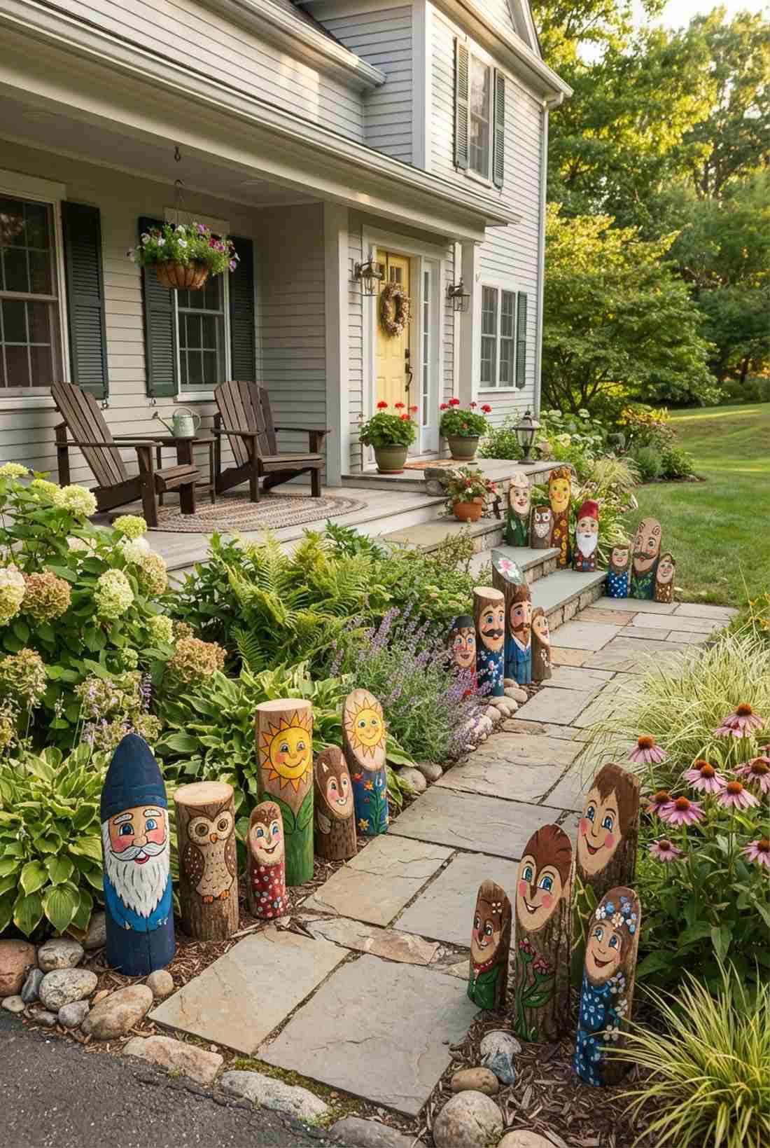 painted log characters