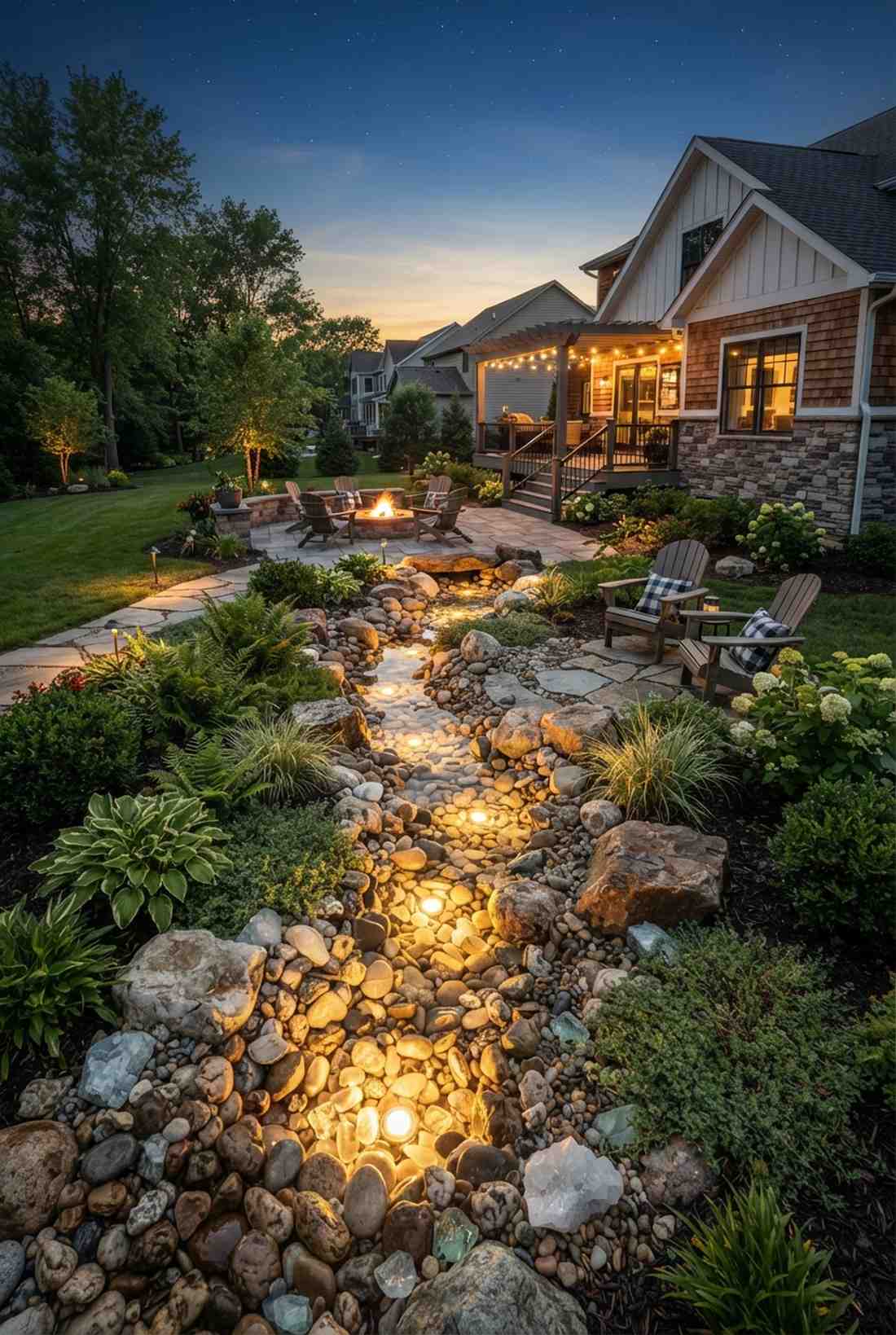 stream bed lighting
