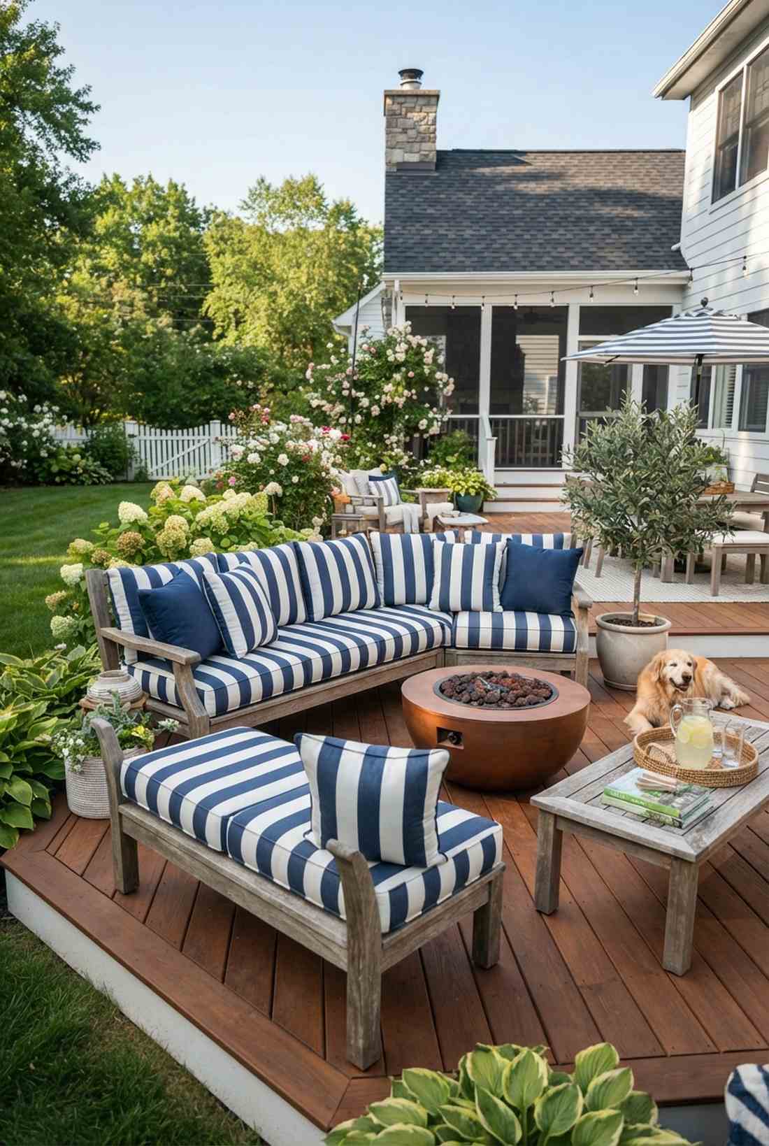 striped marine canvas pillows