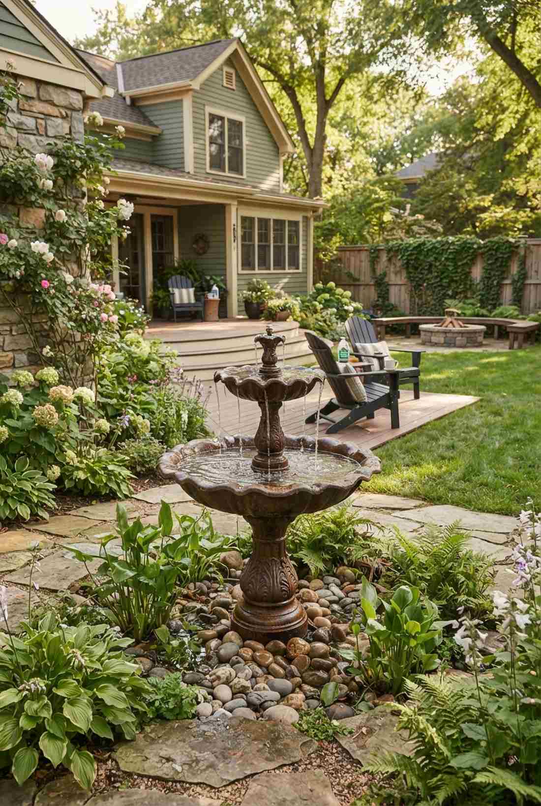 two tier fountain basin