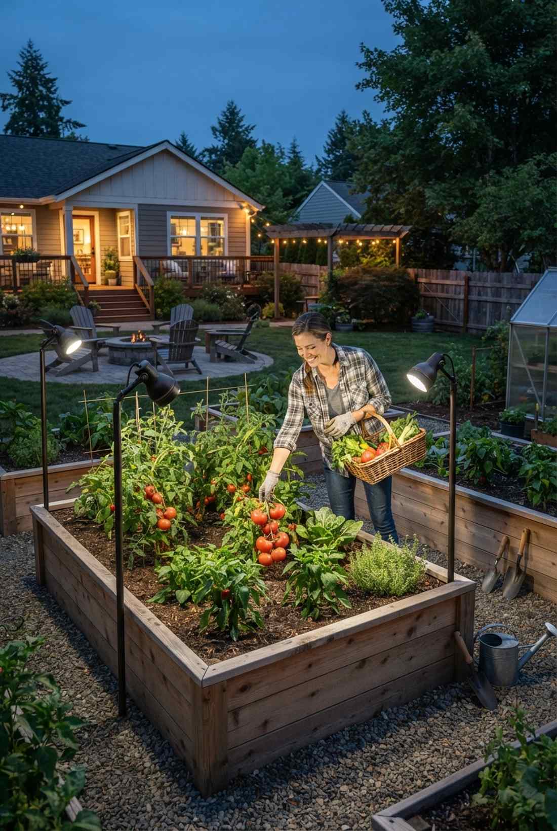 vegetable garden task lighting