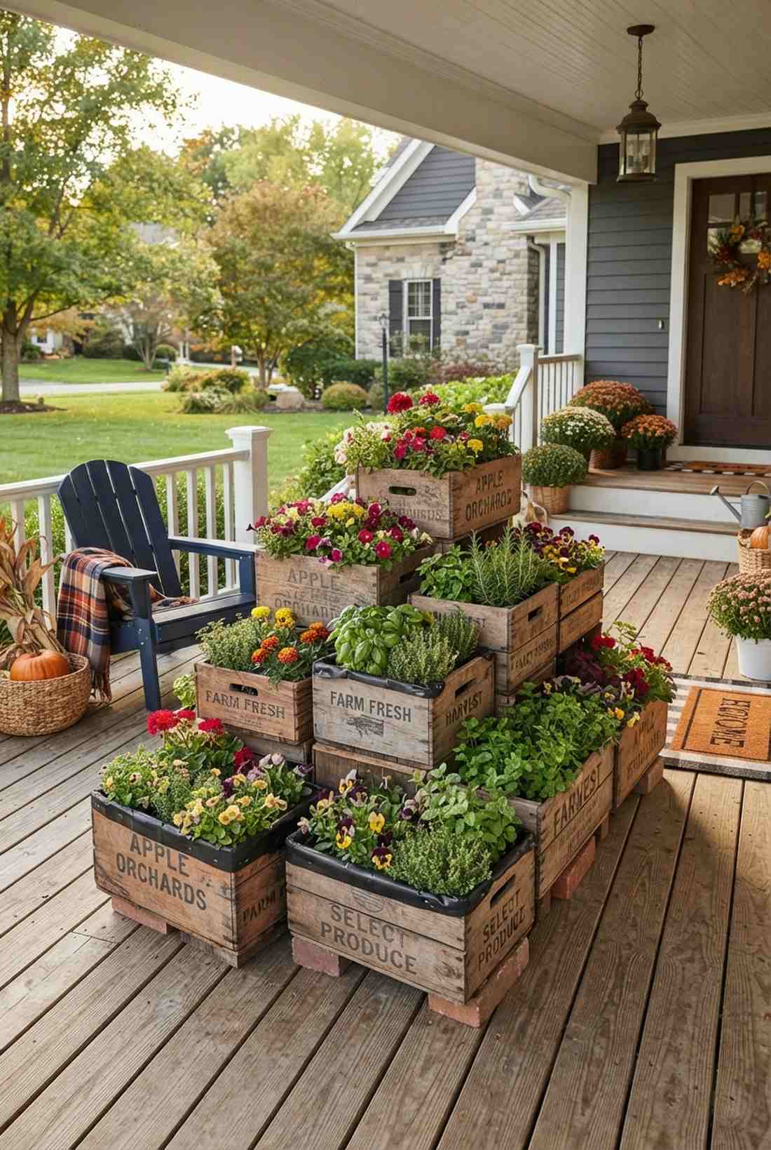 wooden crate planters