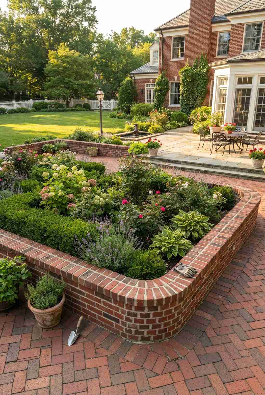 brick mortared perimeter