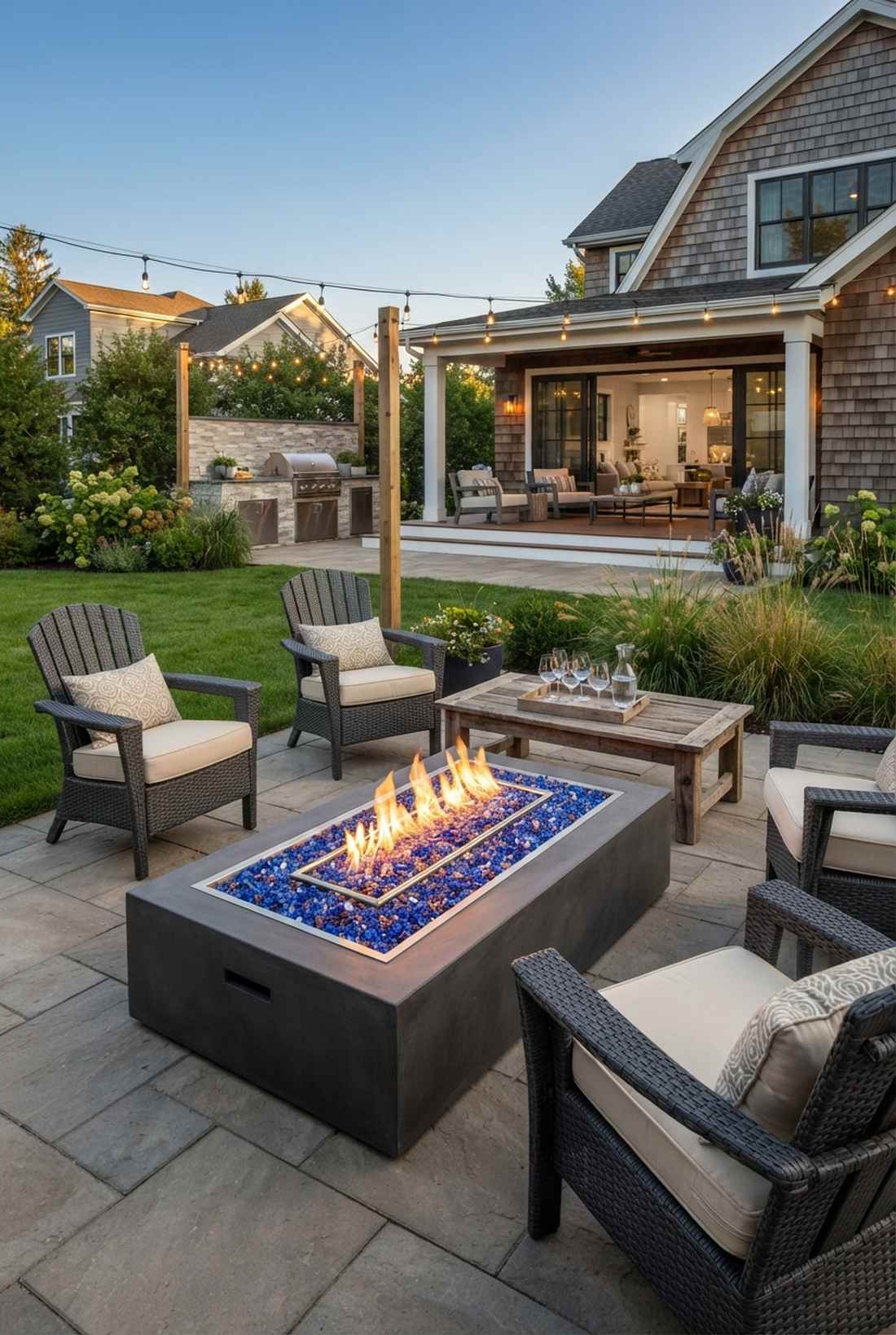 fire and ice combination with fire glass