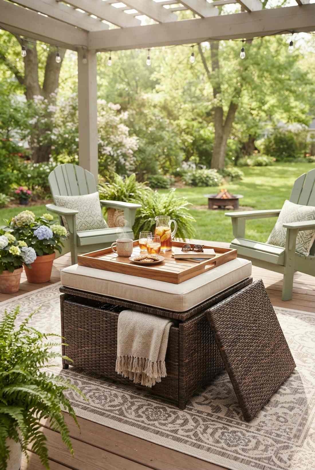 ottoman with removable tray