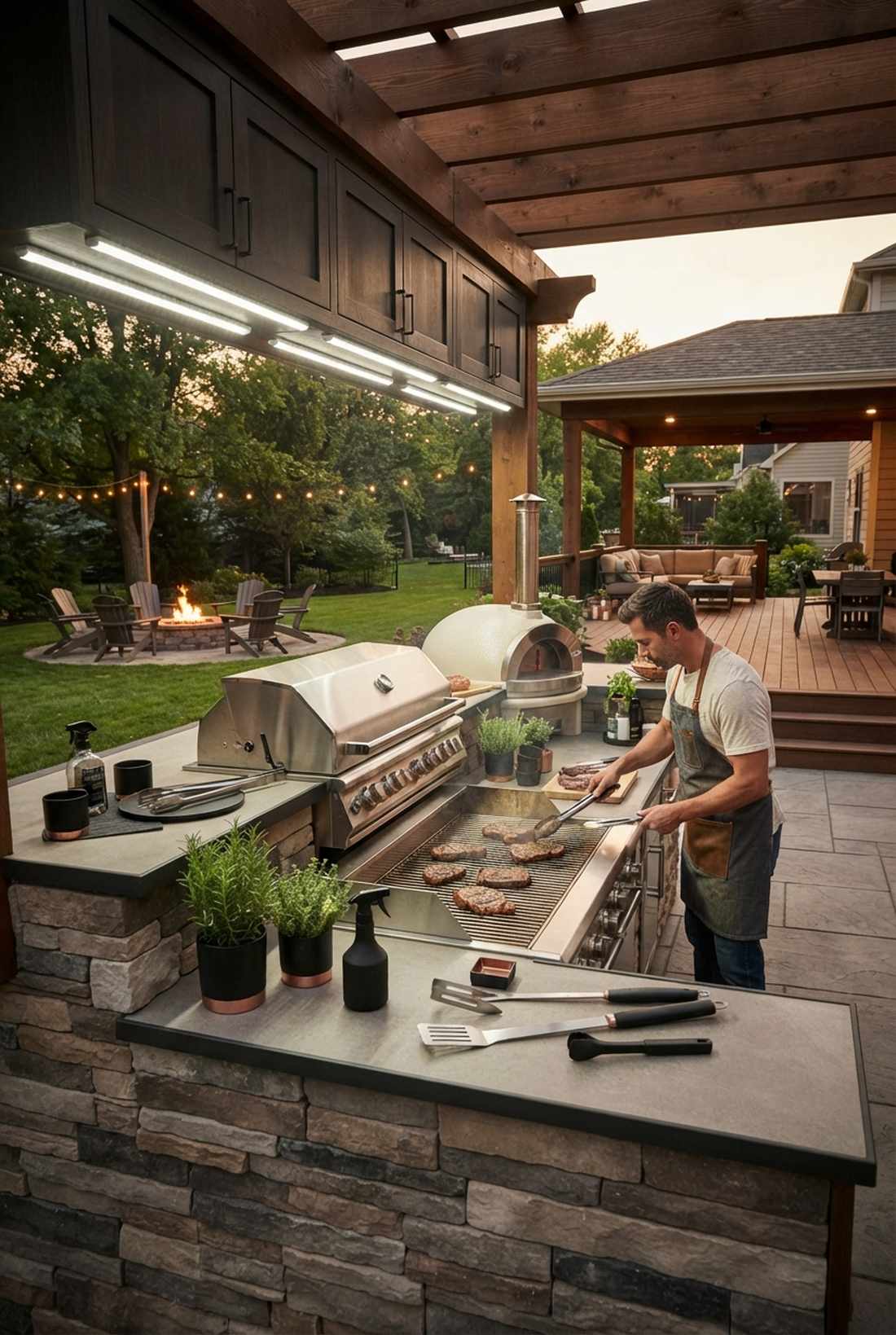 outdoor kitchen task lighting