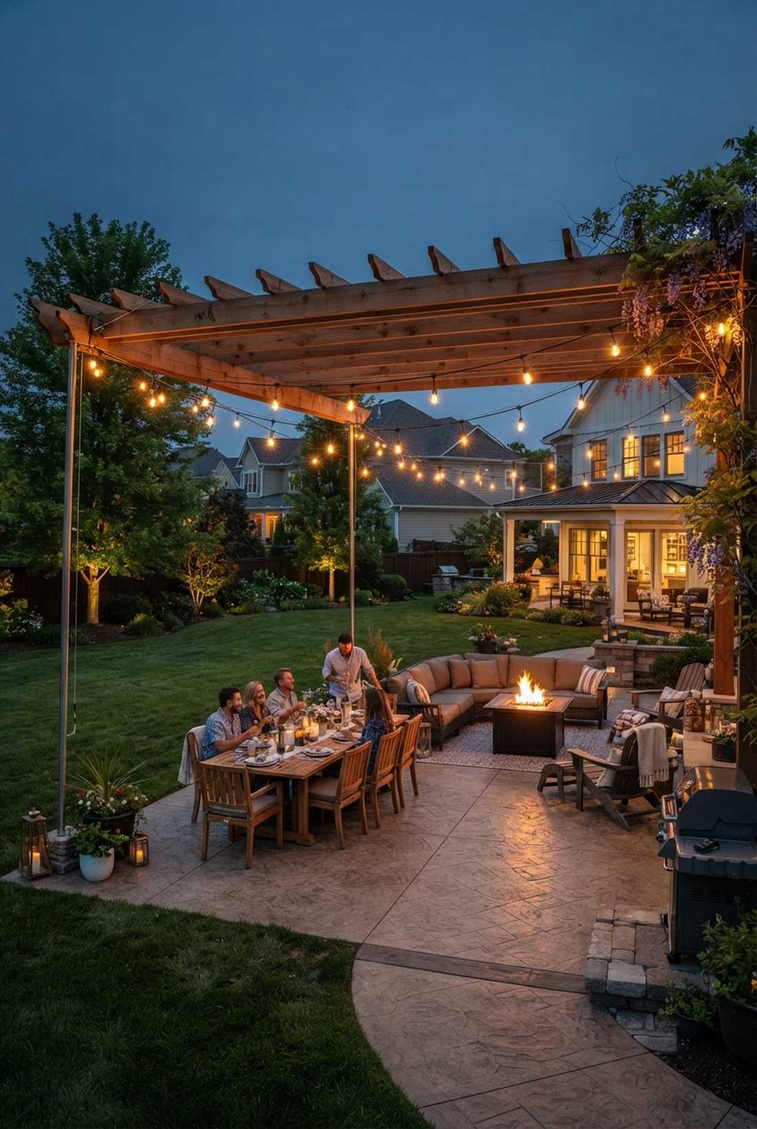 pergola string light integration
