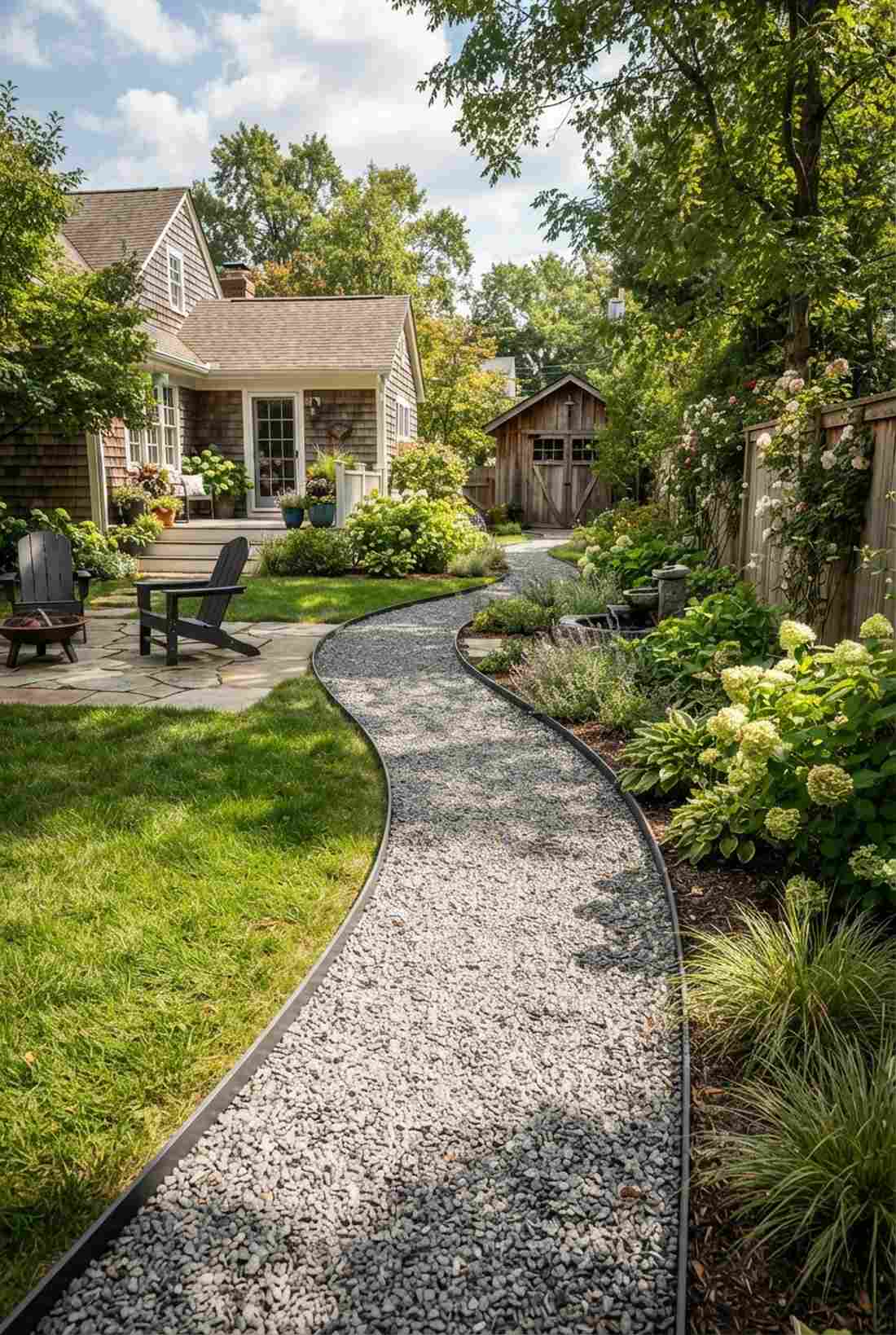 permeable gravel pathways