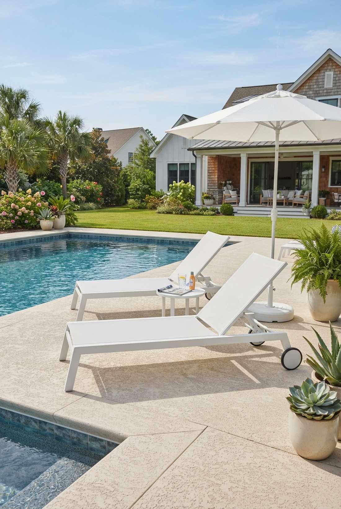poolside lounge arrangements