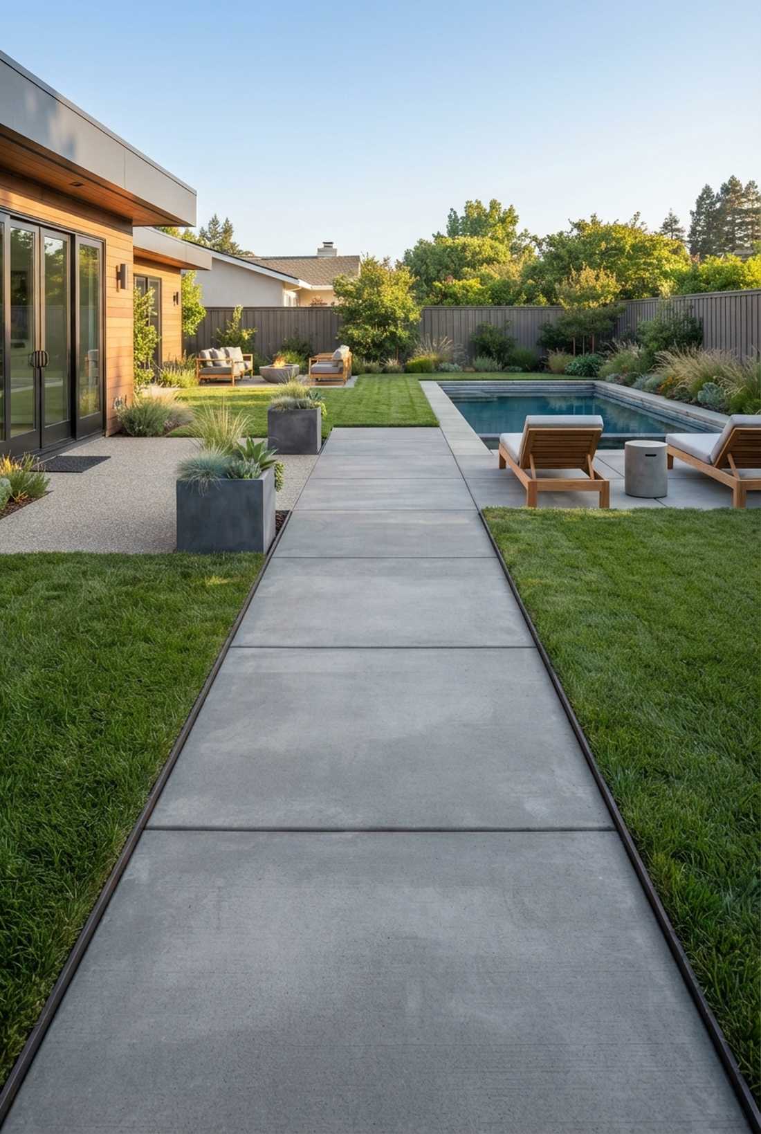 poured concrete pathways