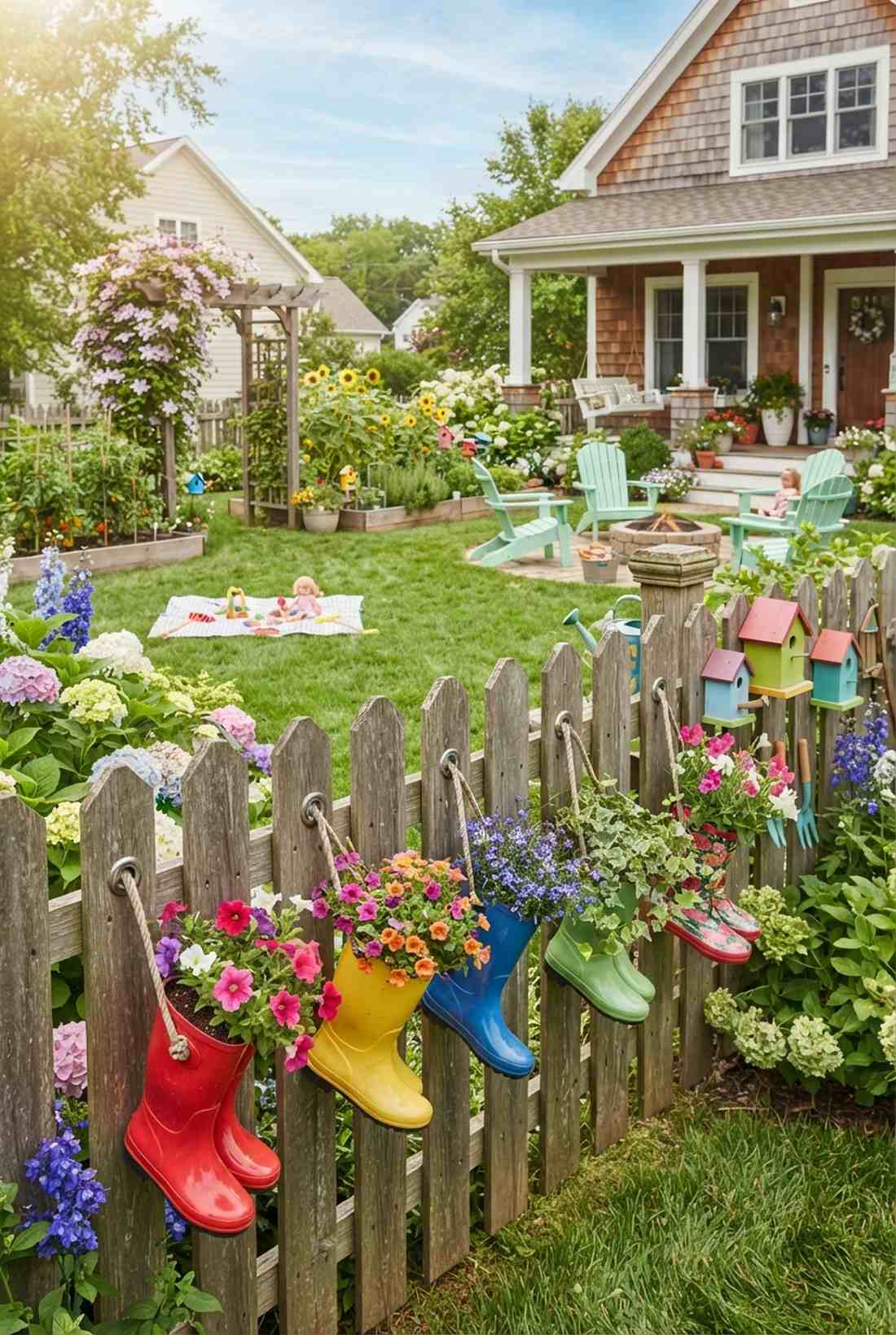 rain boot planter
