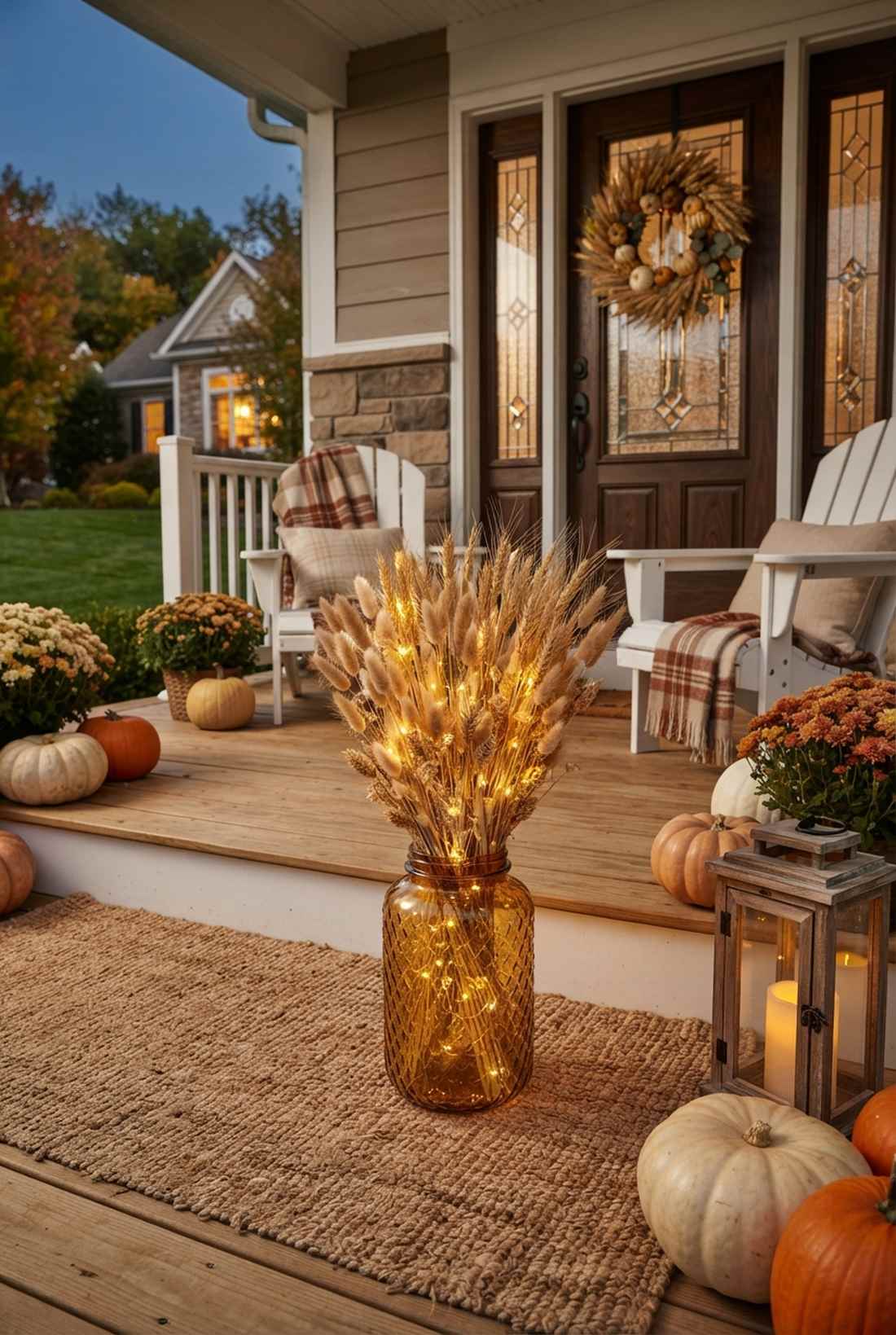 wheat and dried grass arrangements