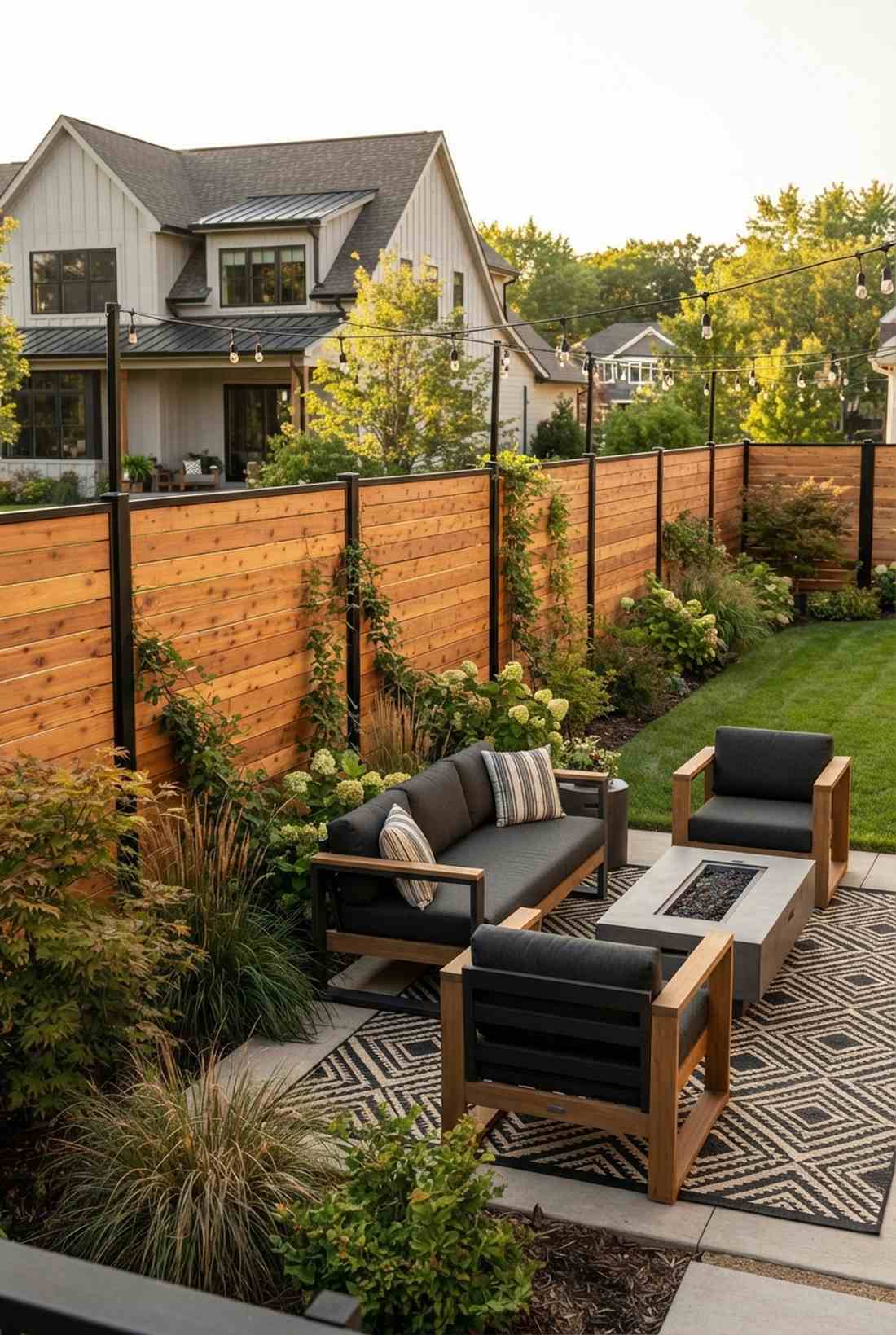 wood and metal horizontal fence