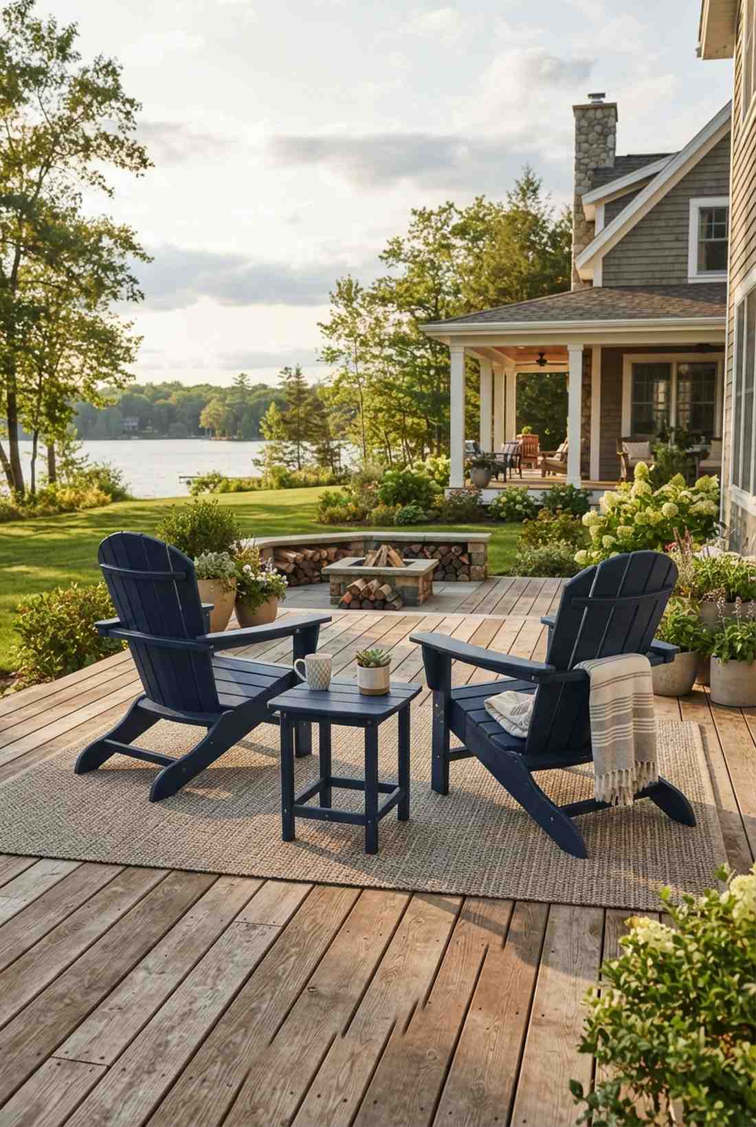 adirondack chairs with side table