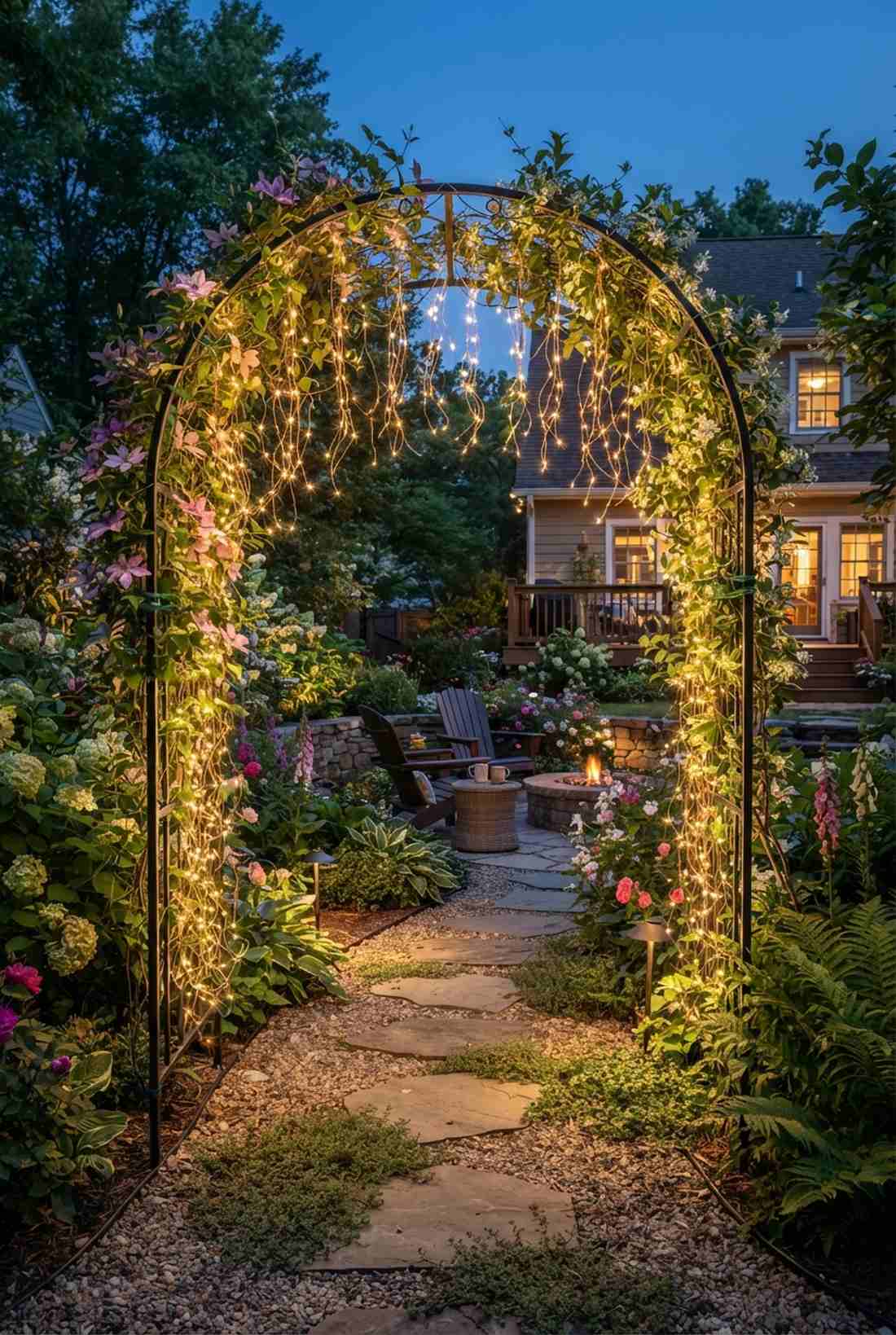 arched entryway waterfall
