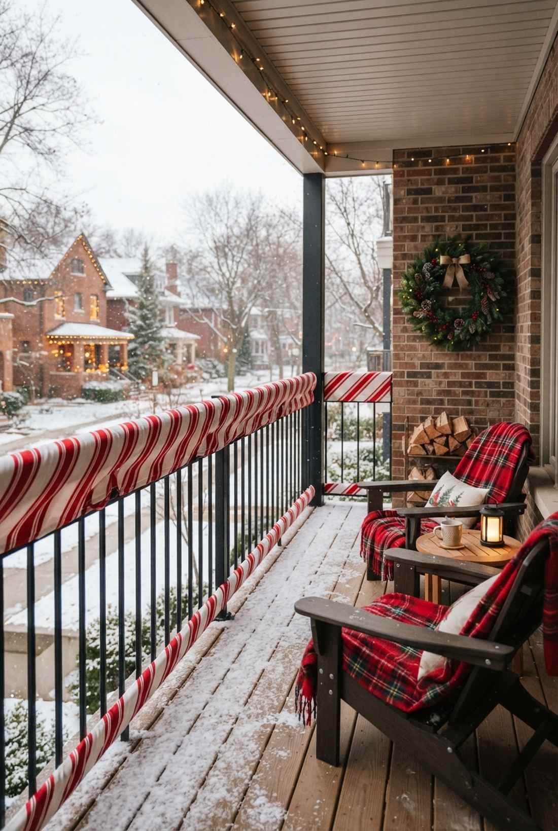 candy cane striped railing wrap