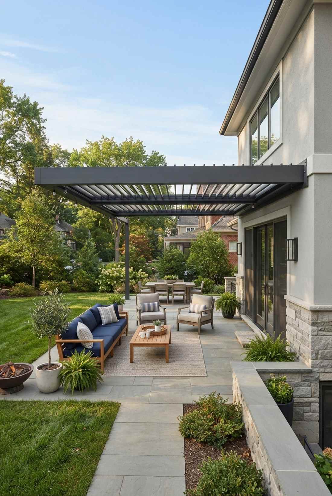 cantilevered aluminum pergola