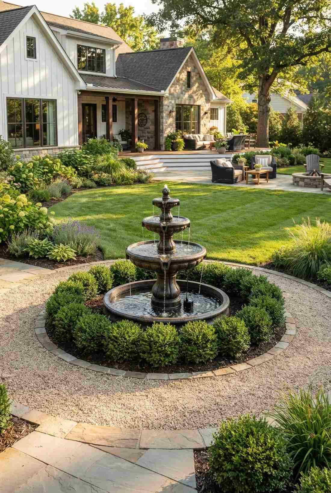 central fountain as focal point