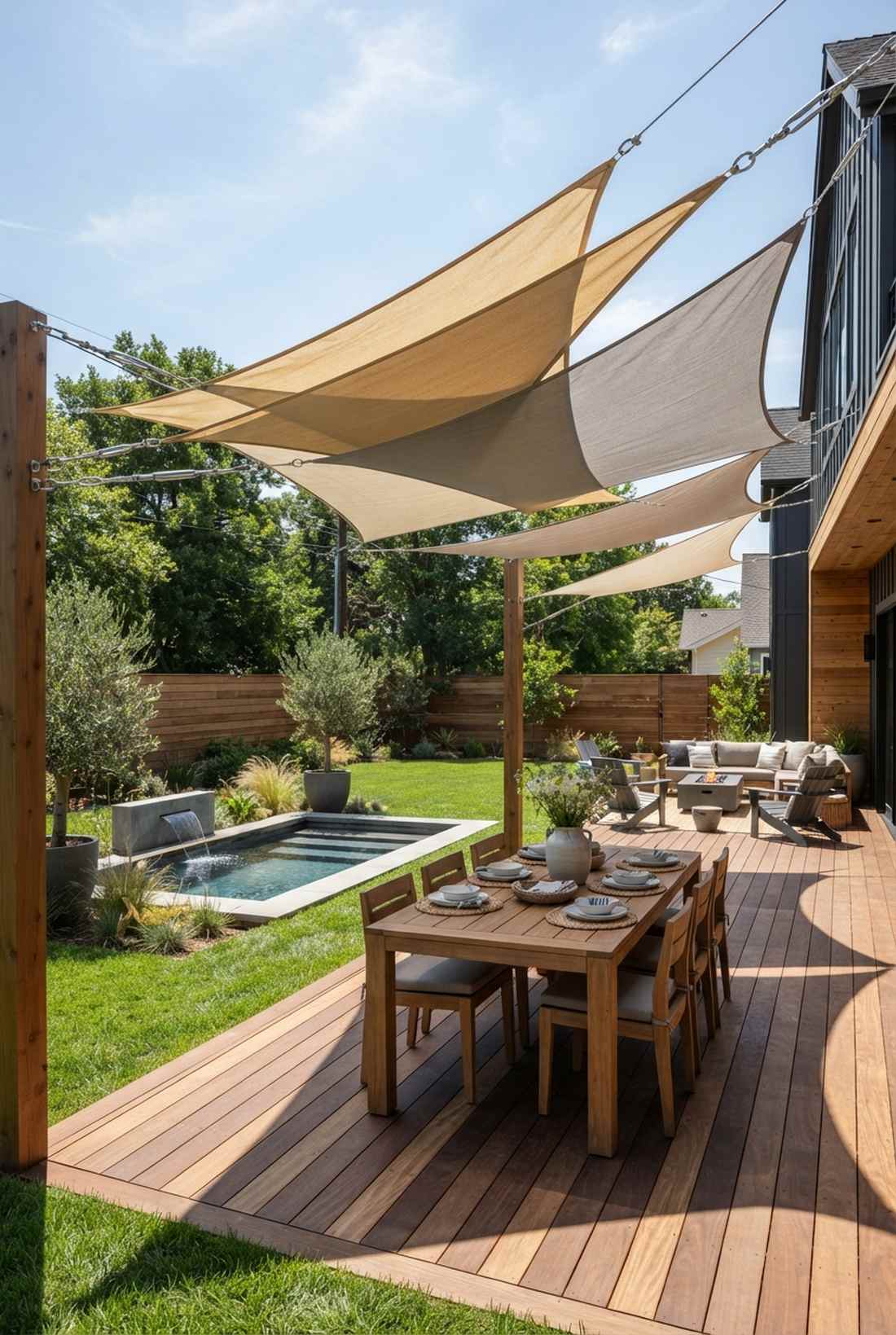 contemporary sail shade canopies