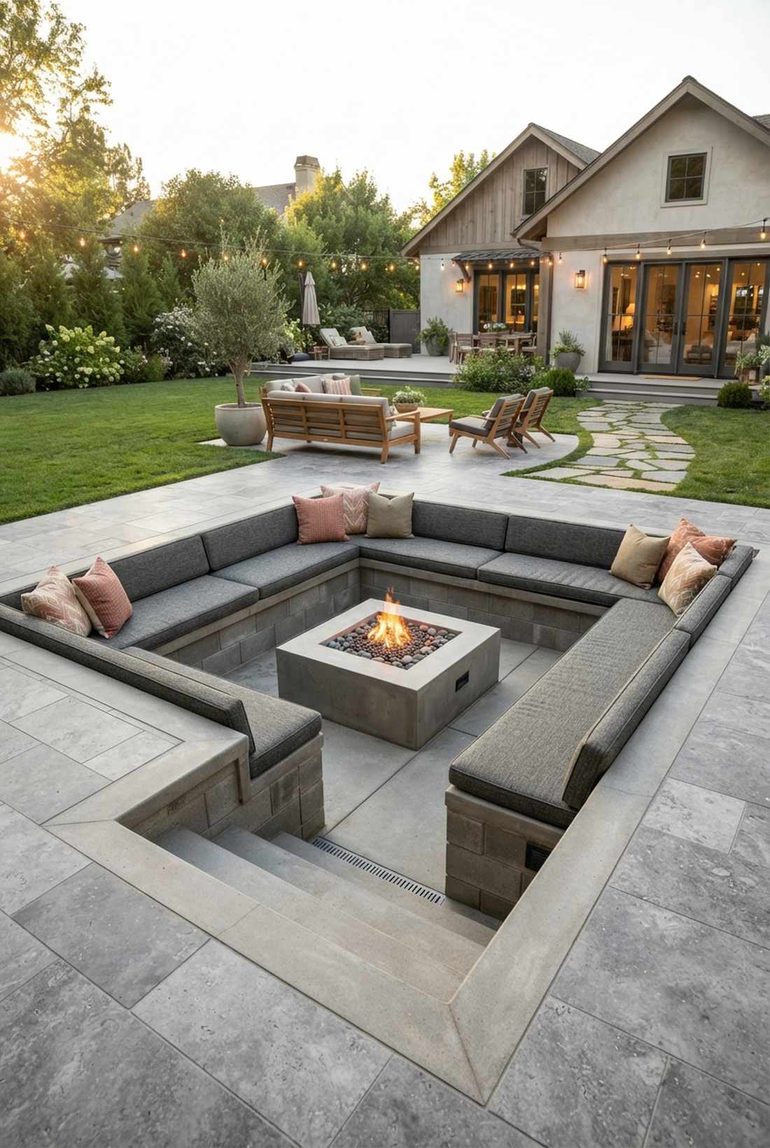 conversation pit sunken seating