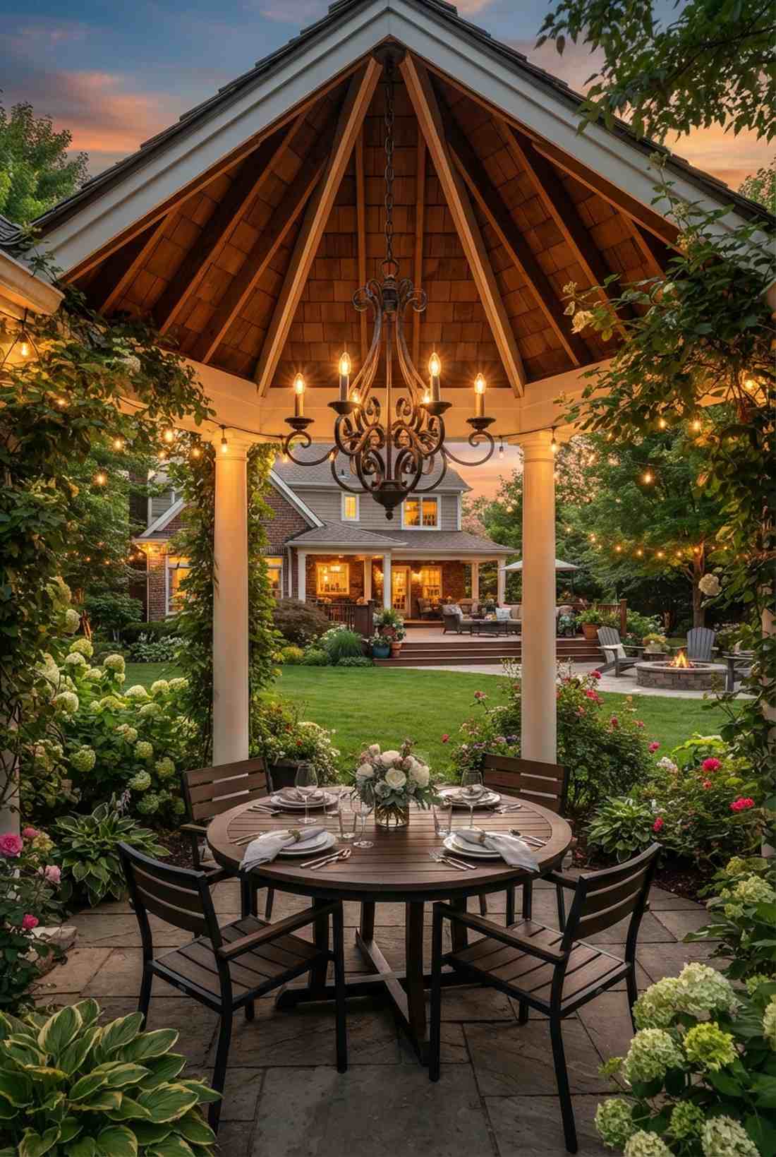 gazebo chandelier lighting