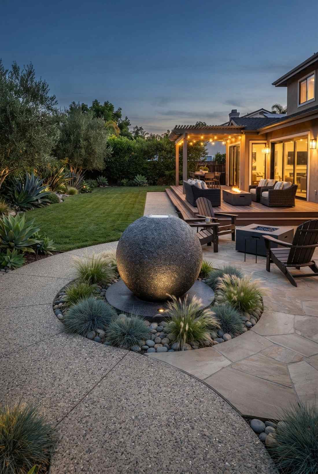 large format solar orbs for focal points