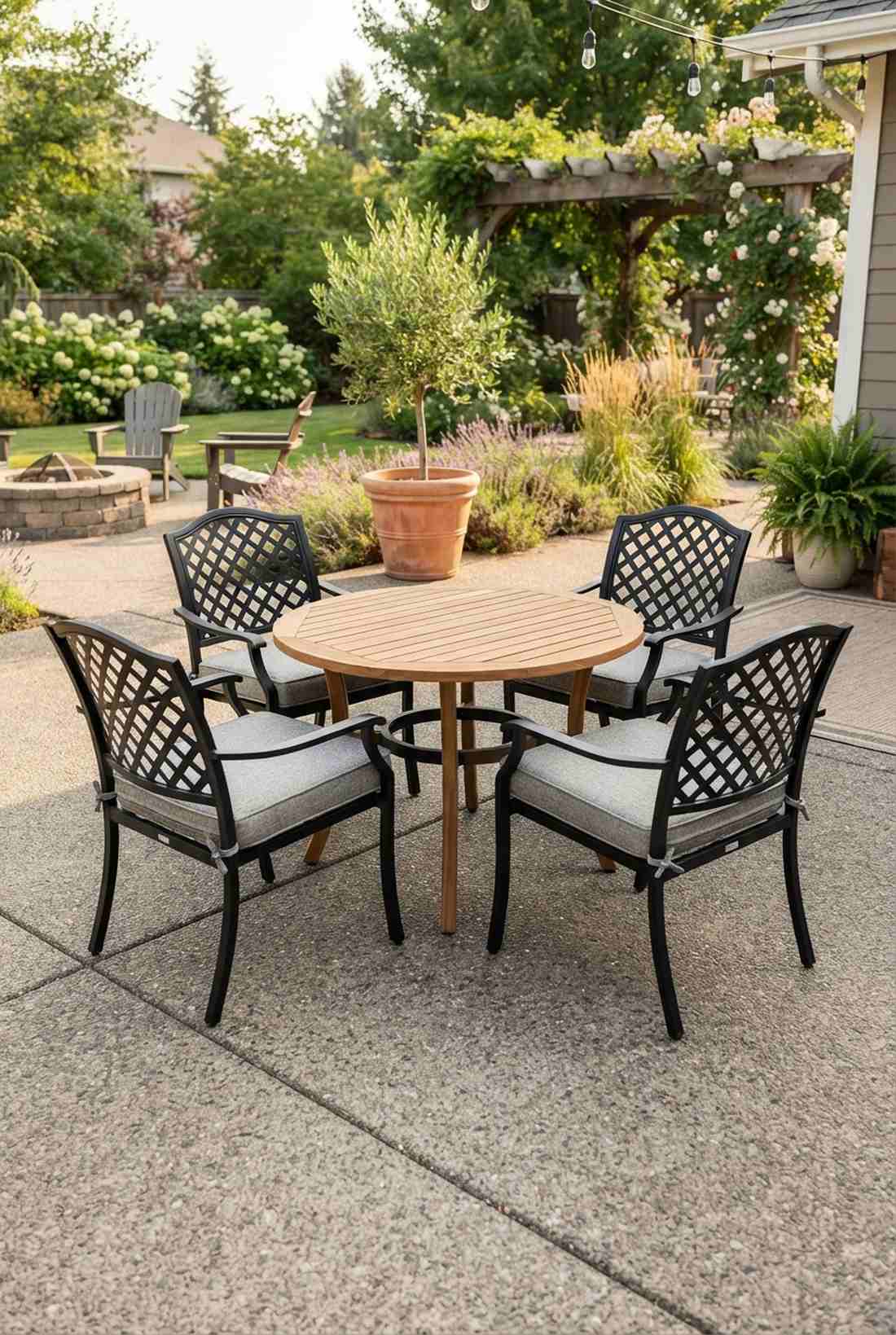 lattice pattern patio chairs