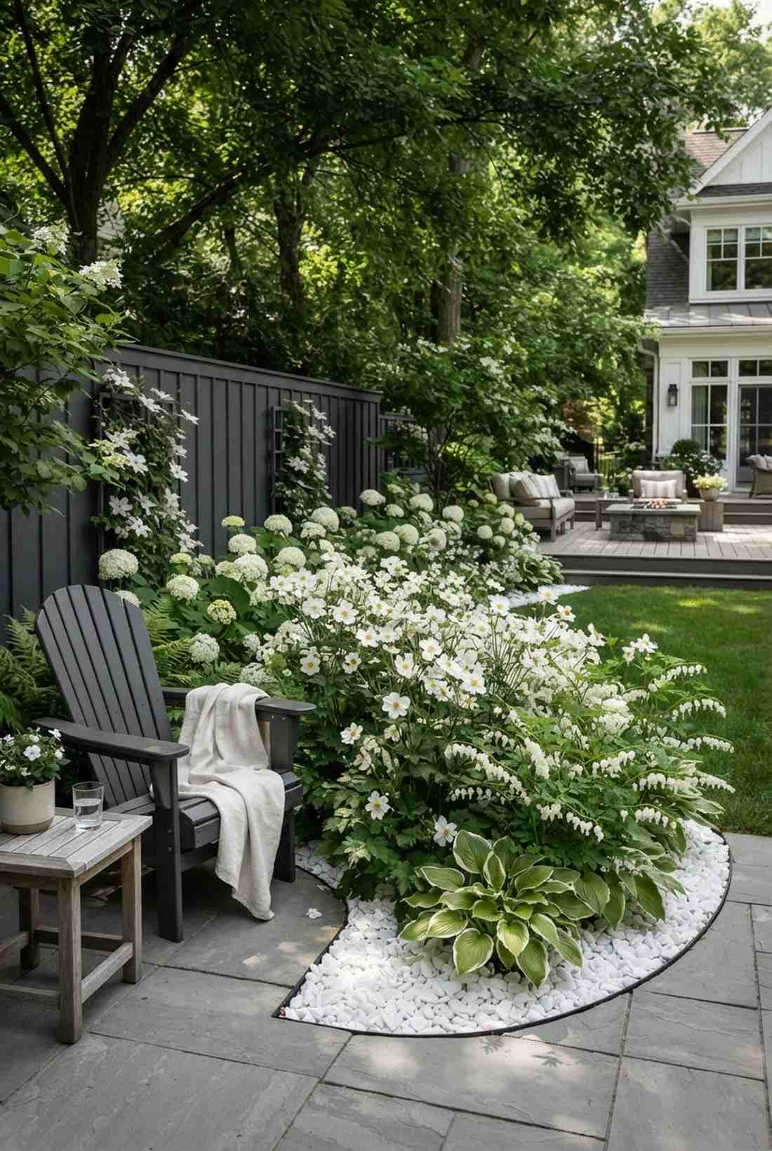 monochromatic white garden
