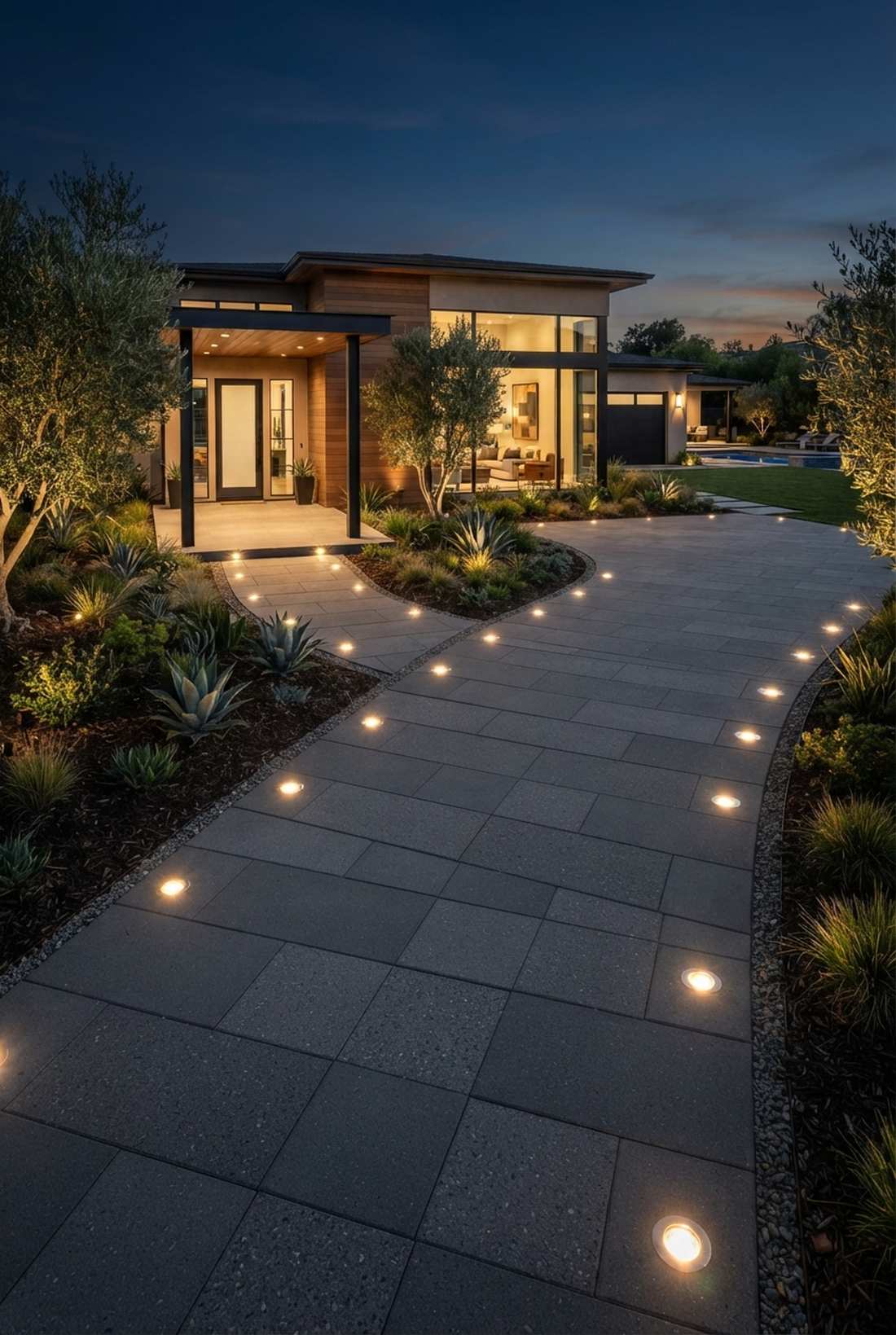 recessed pathway markers