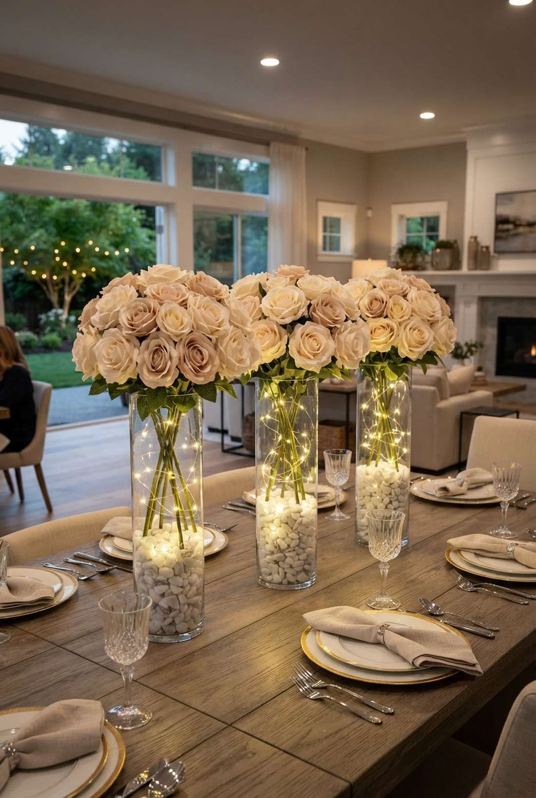rose bush cylinder vases