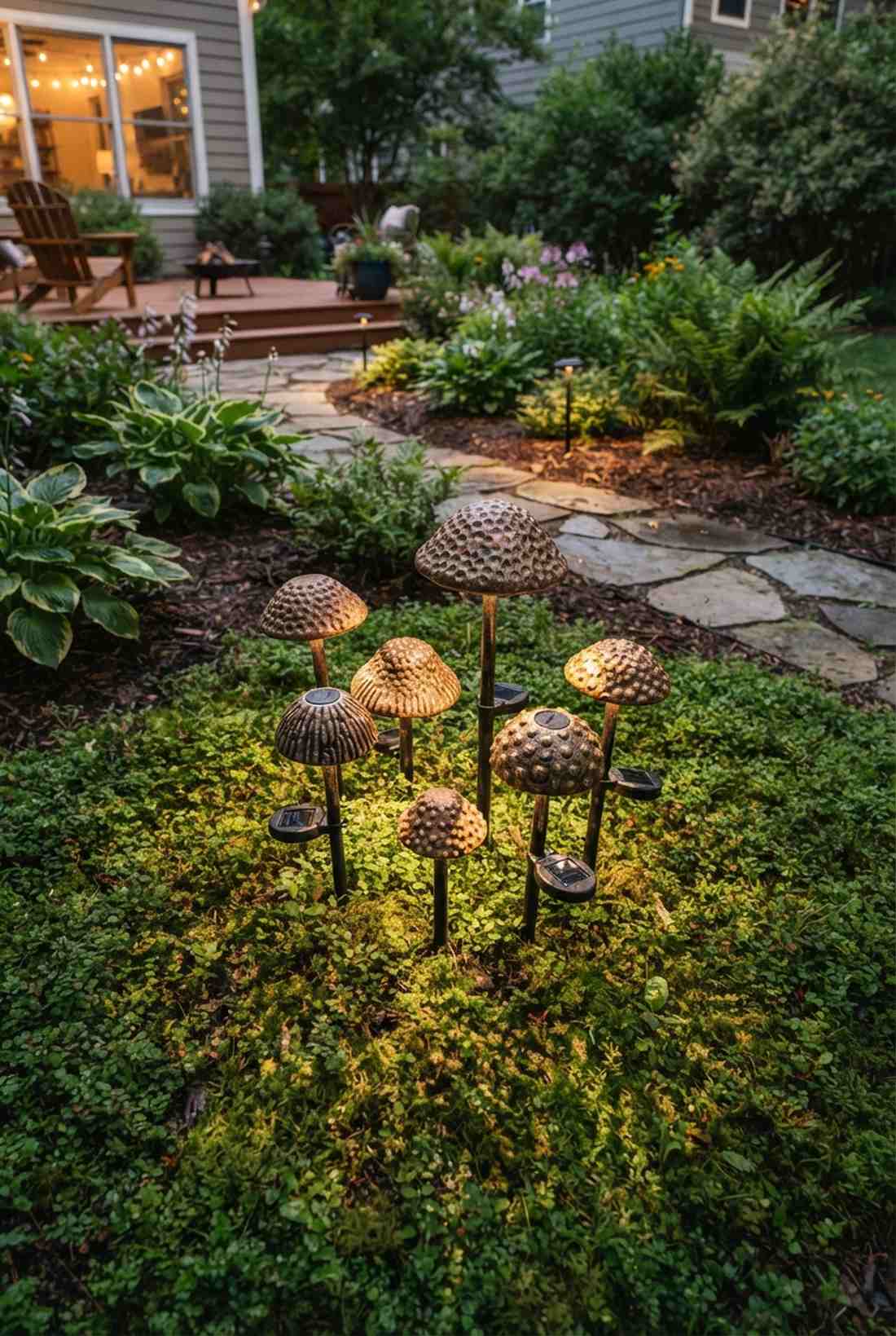 textured cap mushroom stakes