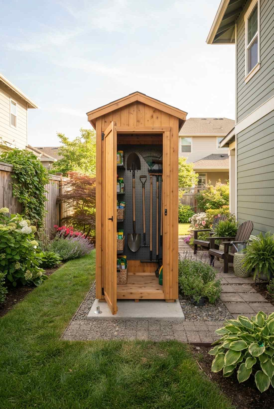 vertical locker shed