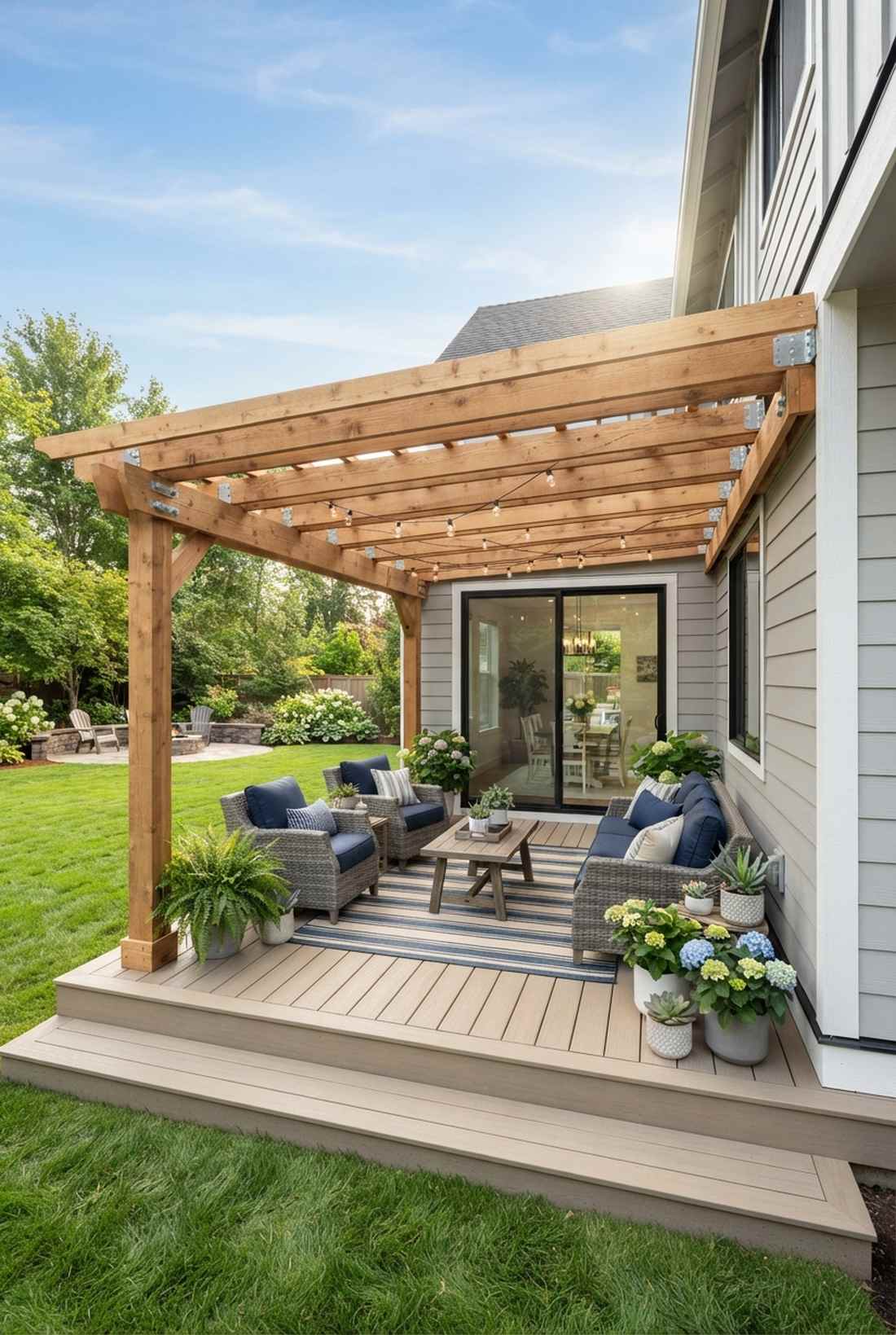 wall attached lean to pergola