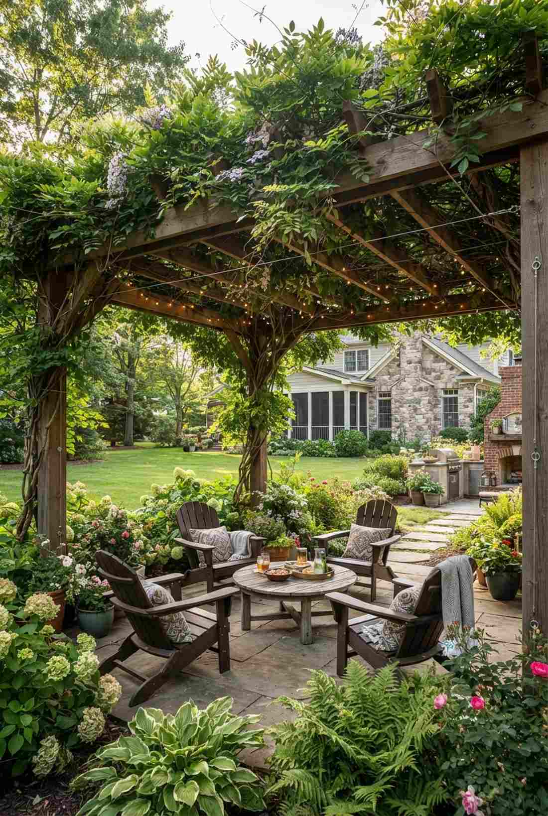 climbing vine covered pergola