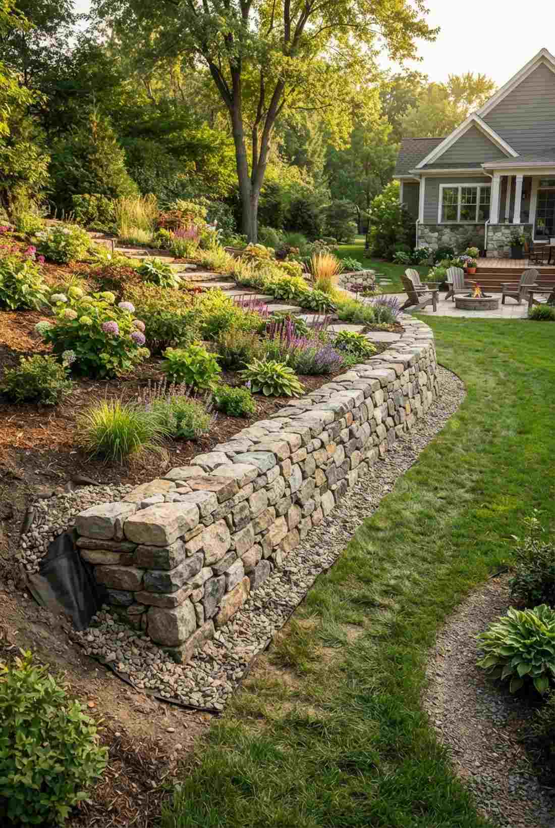 dry stack stone retaining walls