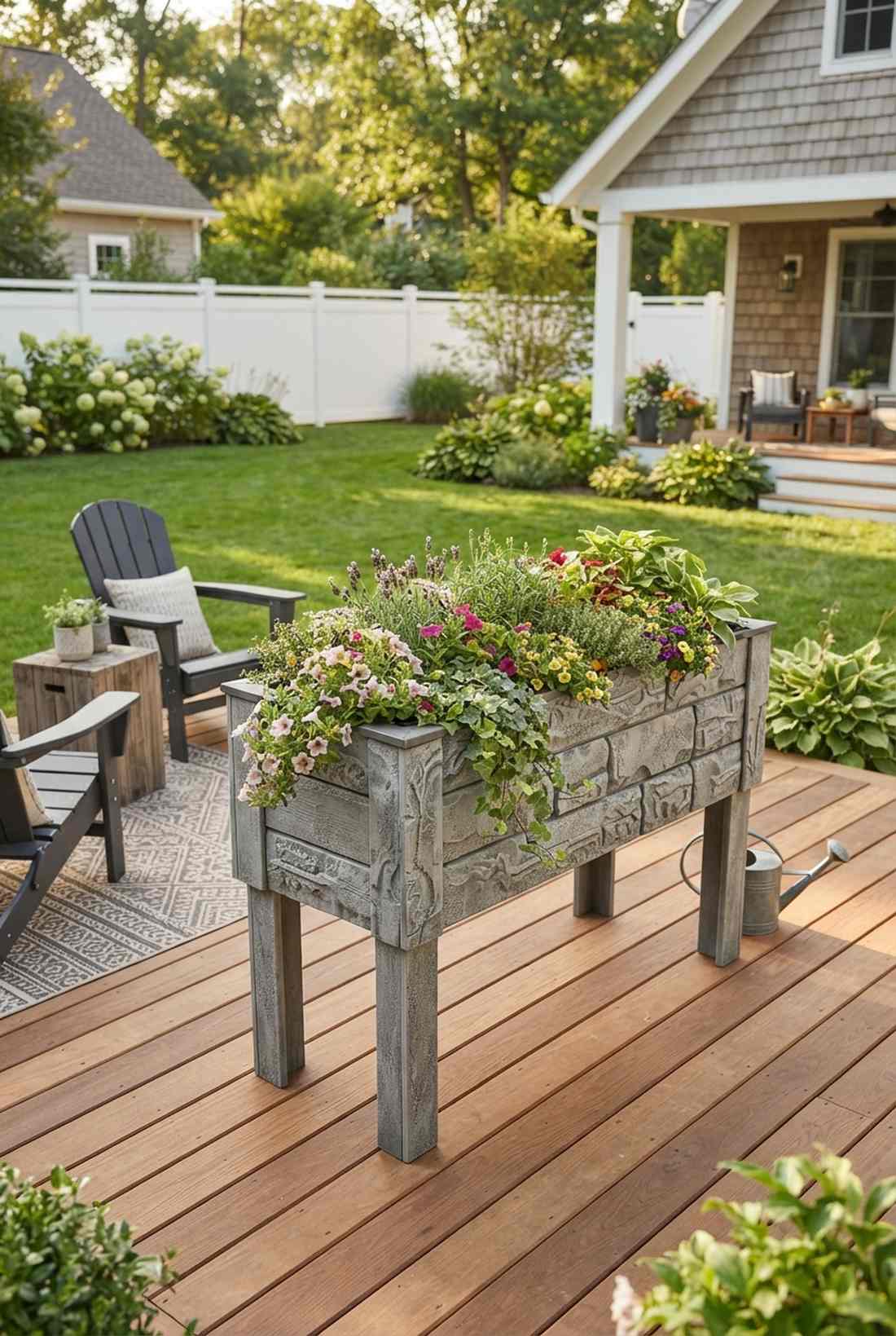 fiber cement elevated planter