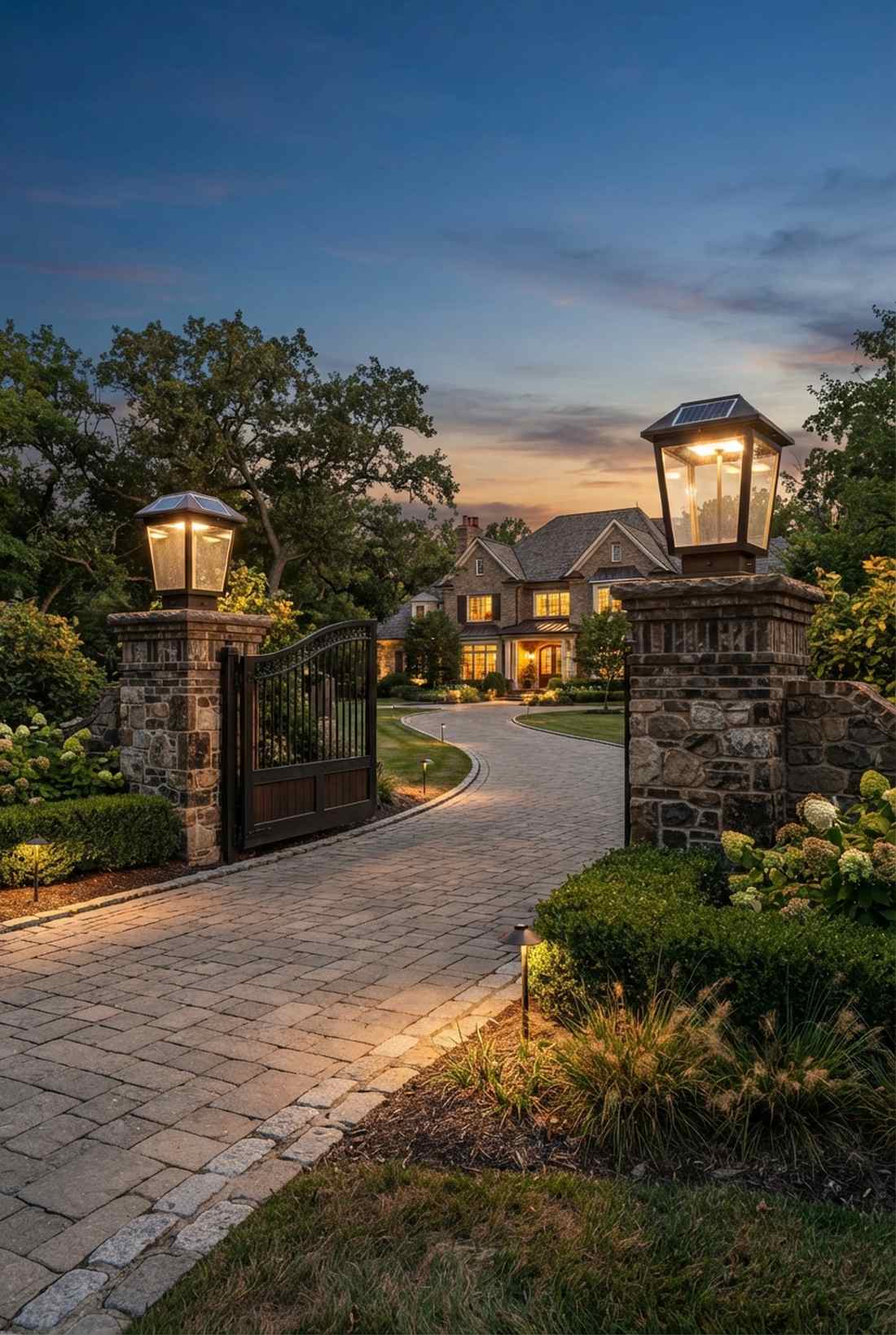 gate entrance pillar lights