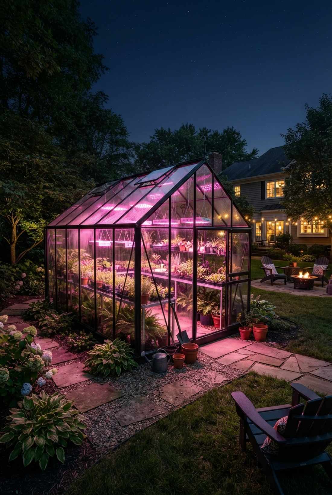 greenhouse interior grow lights