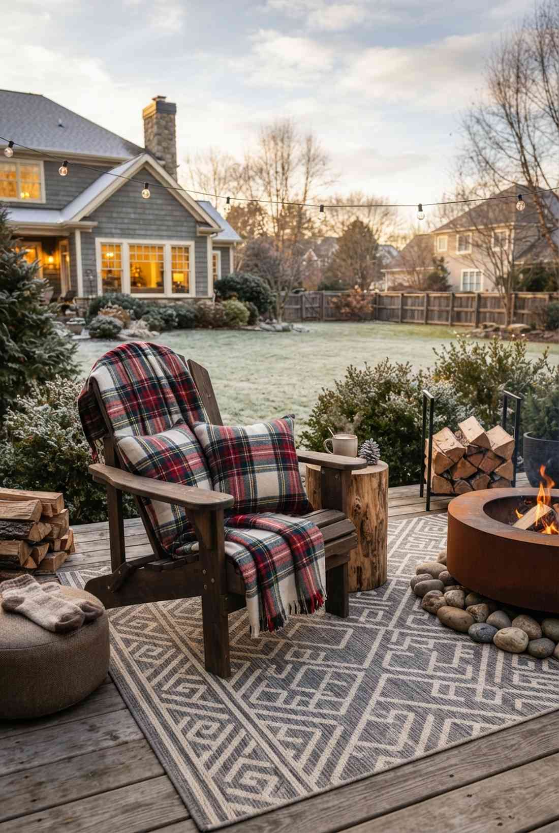 plaid throw and pillow coordination