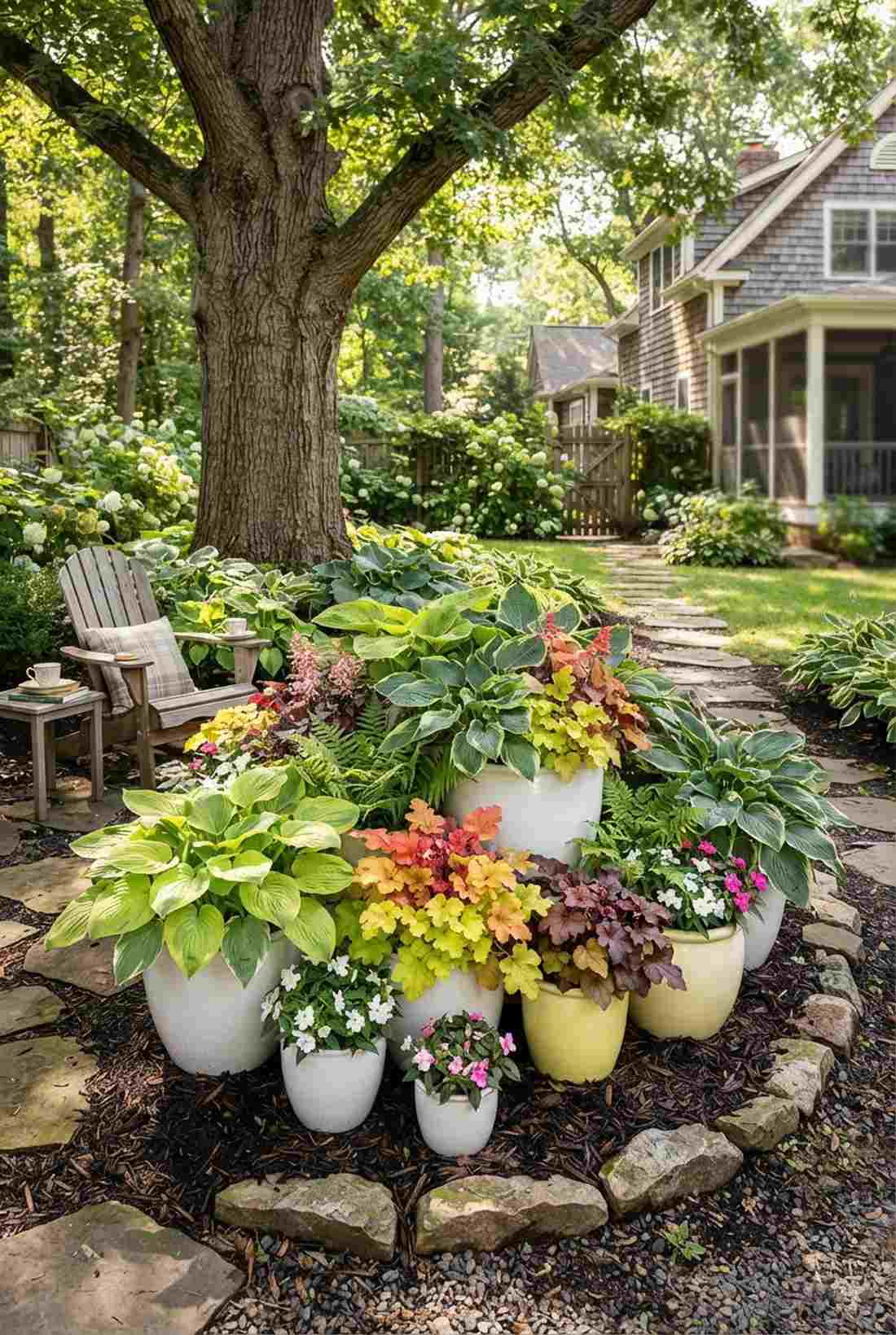 shade garden oasis