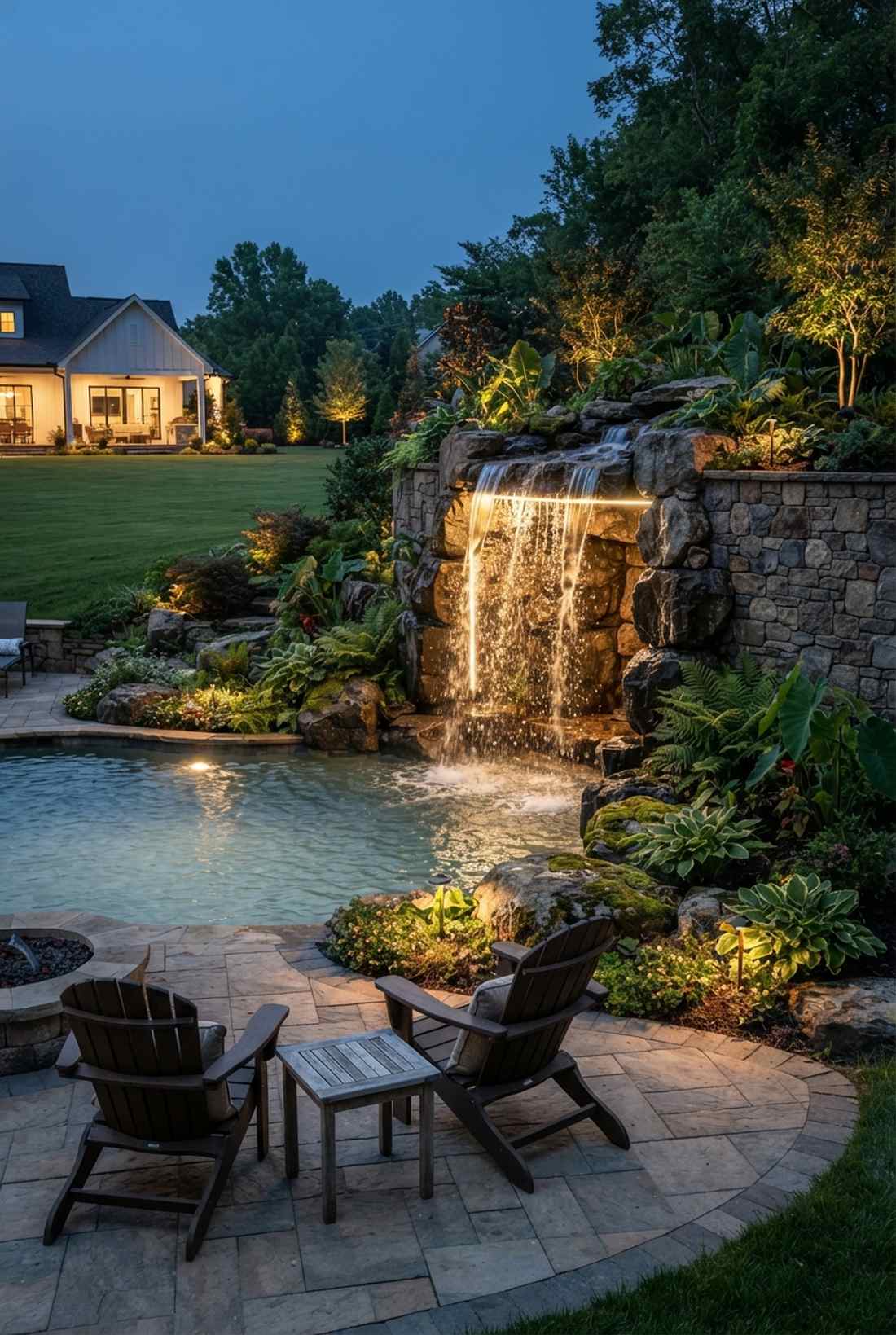 waterfall backdrop glow